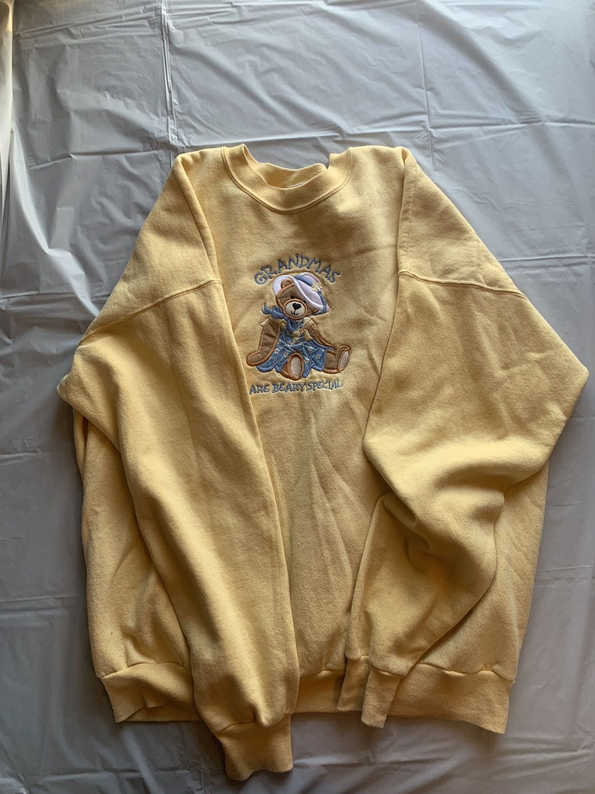 image of 1980S Cute/Vintage Granny Sweatshirt in Yellow, Women's (Size XL)