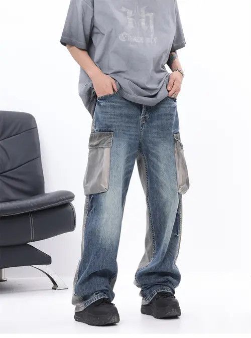 VIBE patchwork faded utility cargo jeans Size US 32 / EU 48 - 3 Thumbnail