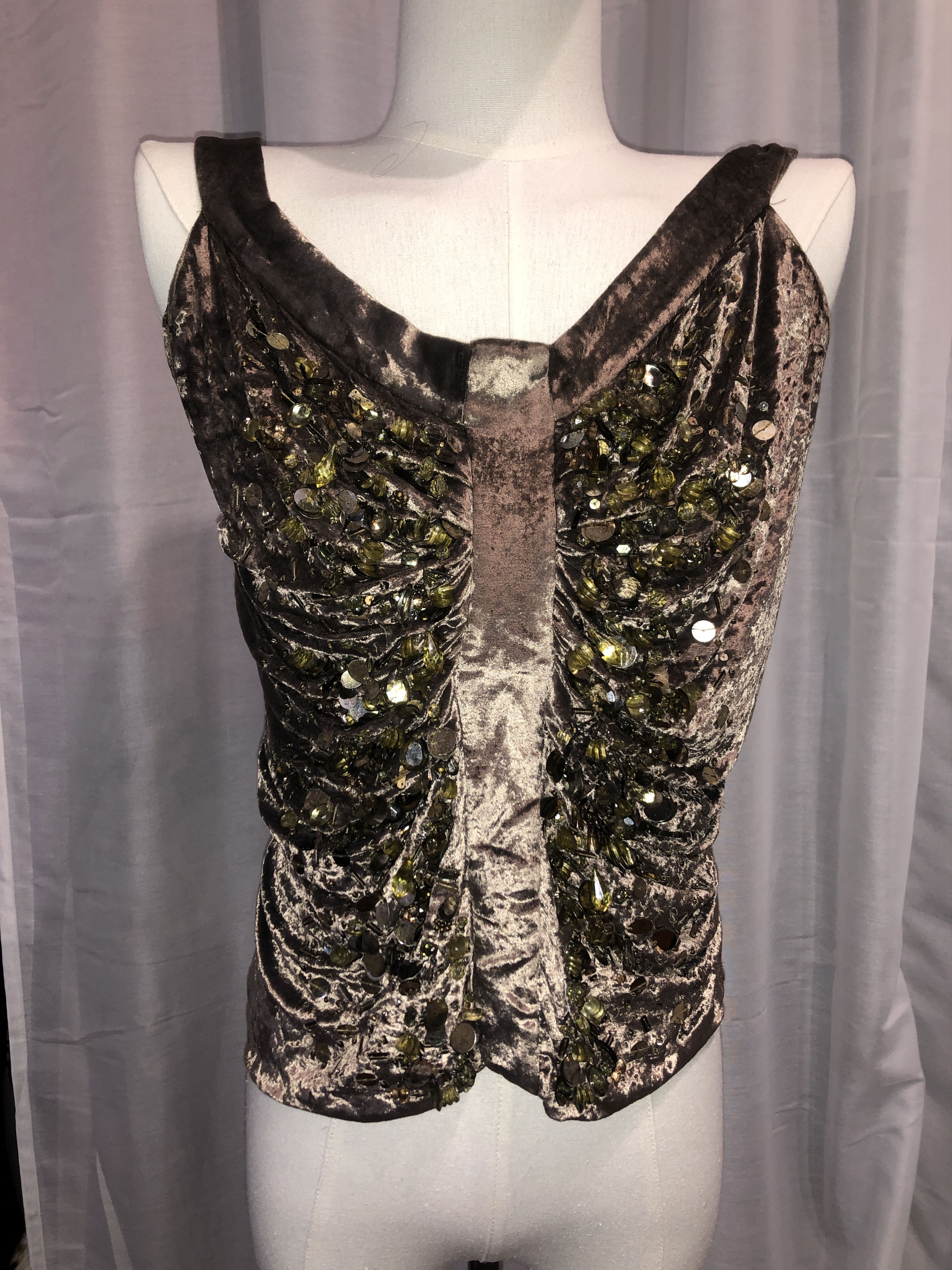 John Galliano Suquined Bronze Top Size M / US 6-8 / IT 42-44 - 19 Thumbnail
