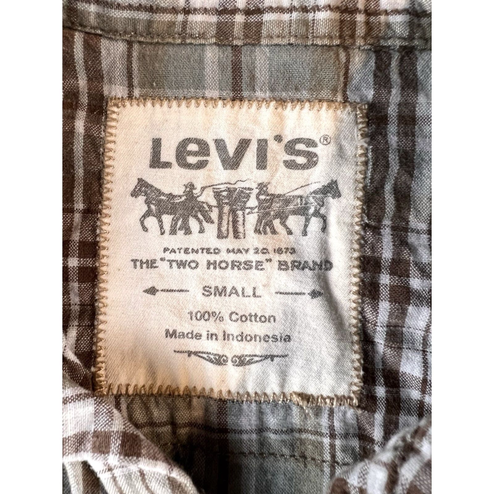 Levi's Levi's Two Horse Pearl Snap Button Up Short Sleeve Shirt Mens S Cowboy Western Plaid Multicolor Hea? Size US S / EU 44-46 / 1 - 4 Thumbnail