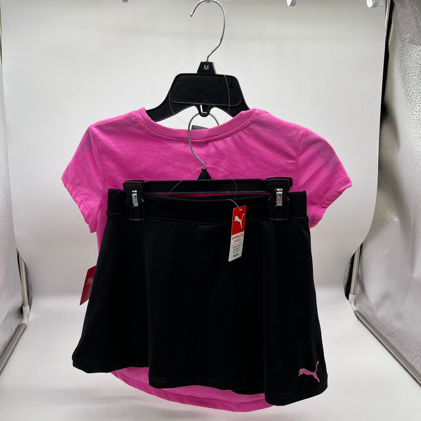 Puma PUMA Girls Pink Logo T Shirt & Black Skort Size Medium Size M / US 6-8 / IT 42-44 - 2 Thumbnail