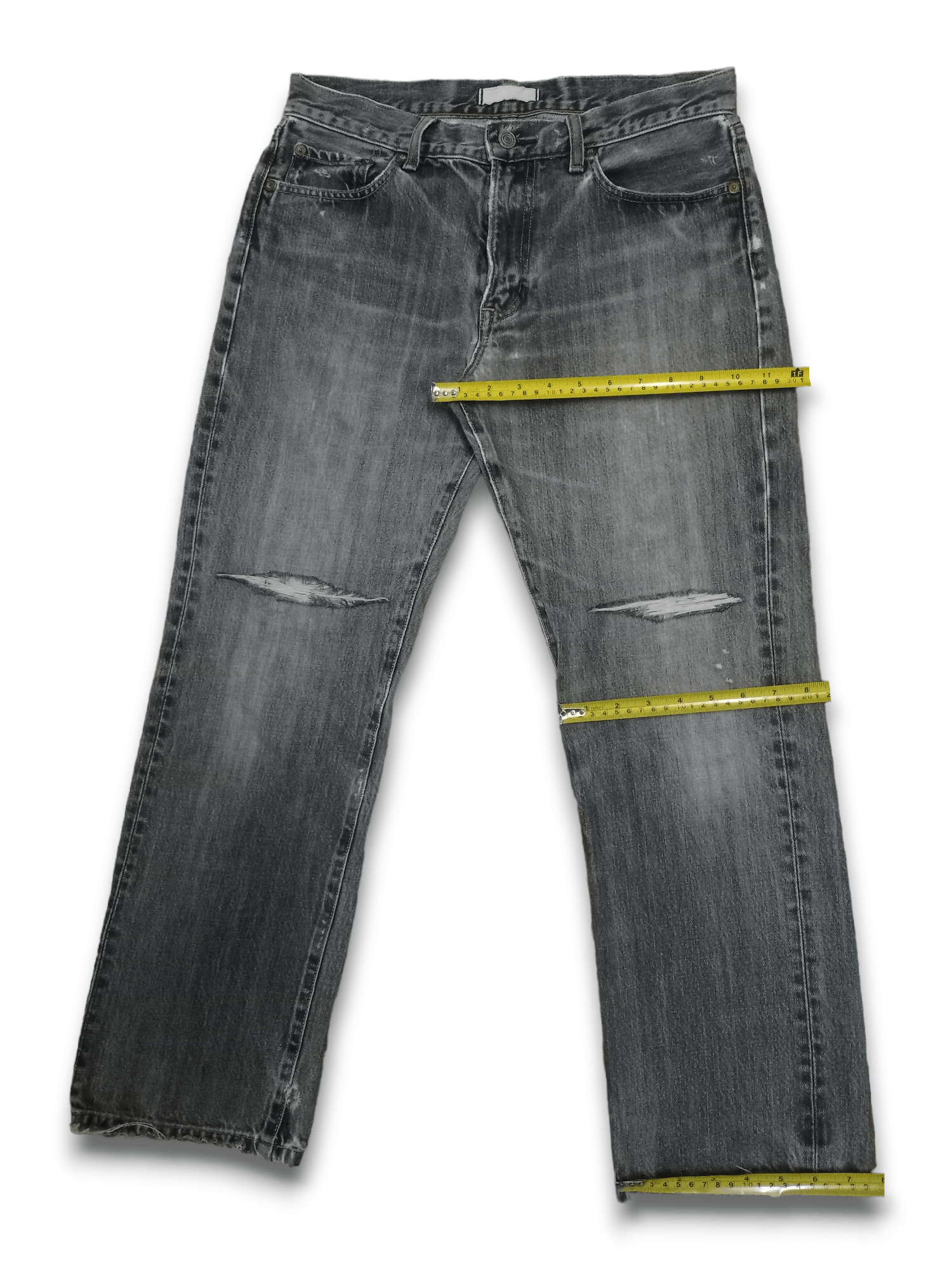Japanese Brand × Uniqlo Vintage Uniqlo Earth Tone Distressed Loose Jeans 31x27 Size US 31 - 10 Thumbnail