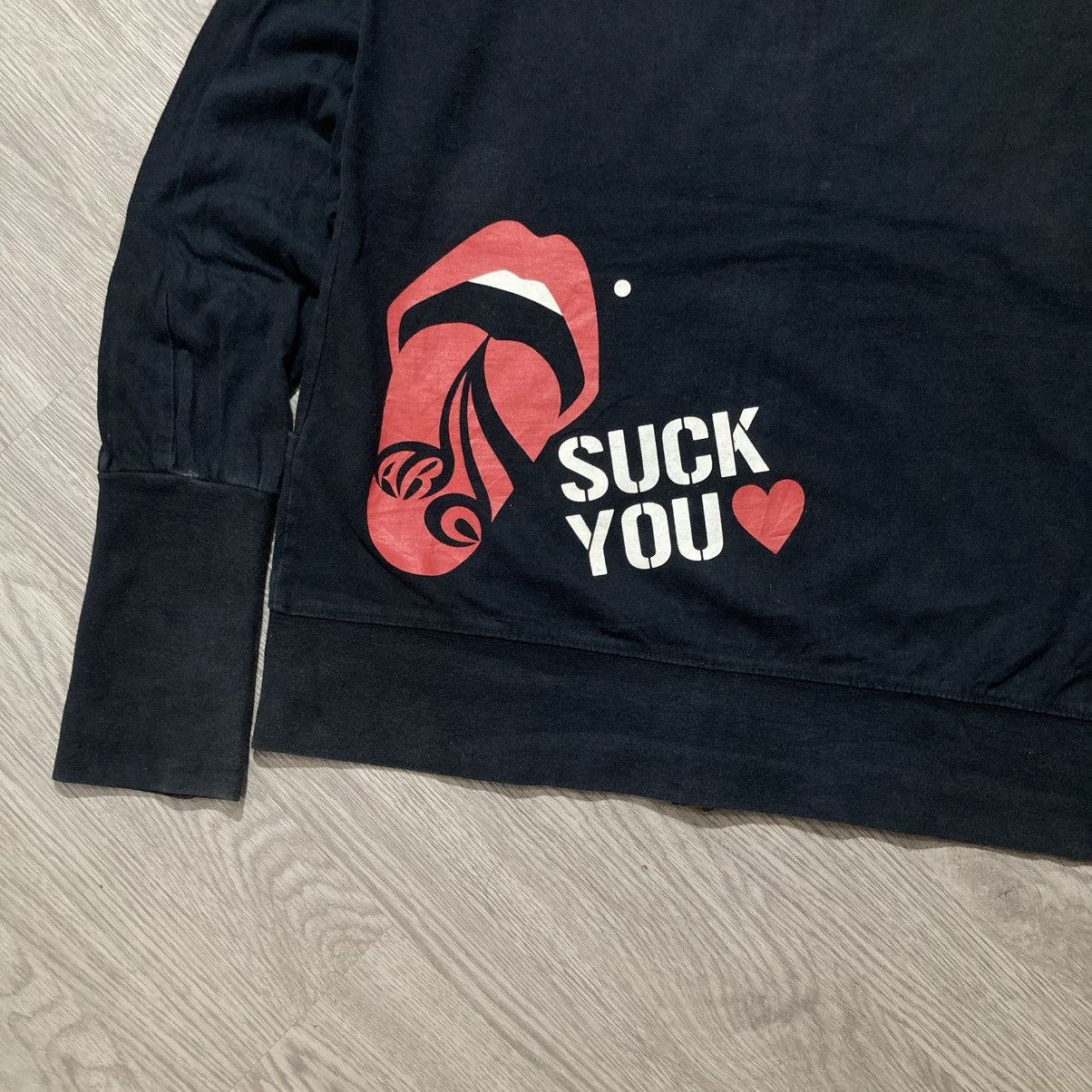 20471120 2000s Acid Black “Suck You” Ziphoodie Fur Lgb Punk Sly Style Size US M / EU 48-50 / 2 - 11 Thumbnail