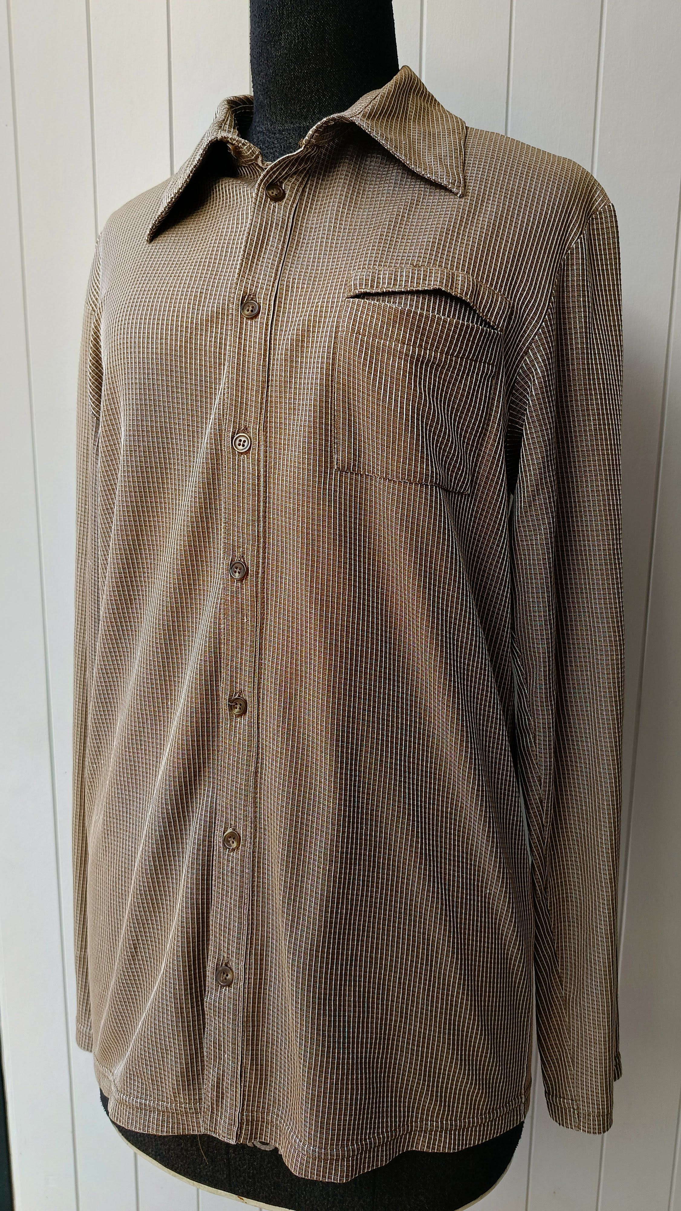 Issey Miyake Issey Miyake IM product men Japan brown striped rayon shirt Size US S / EU 44-46 / 1 - 11 Thumbnail