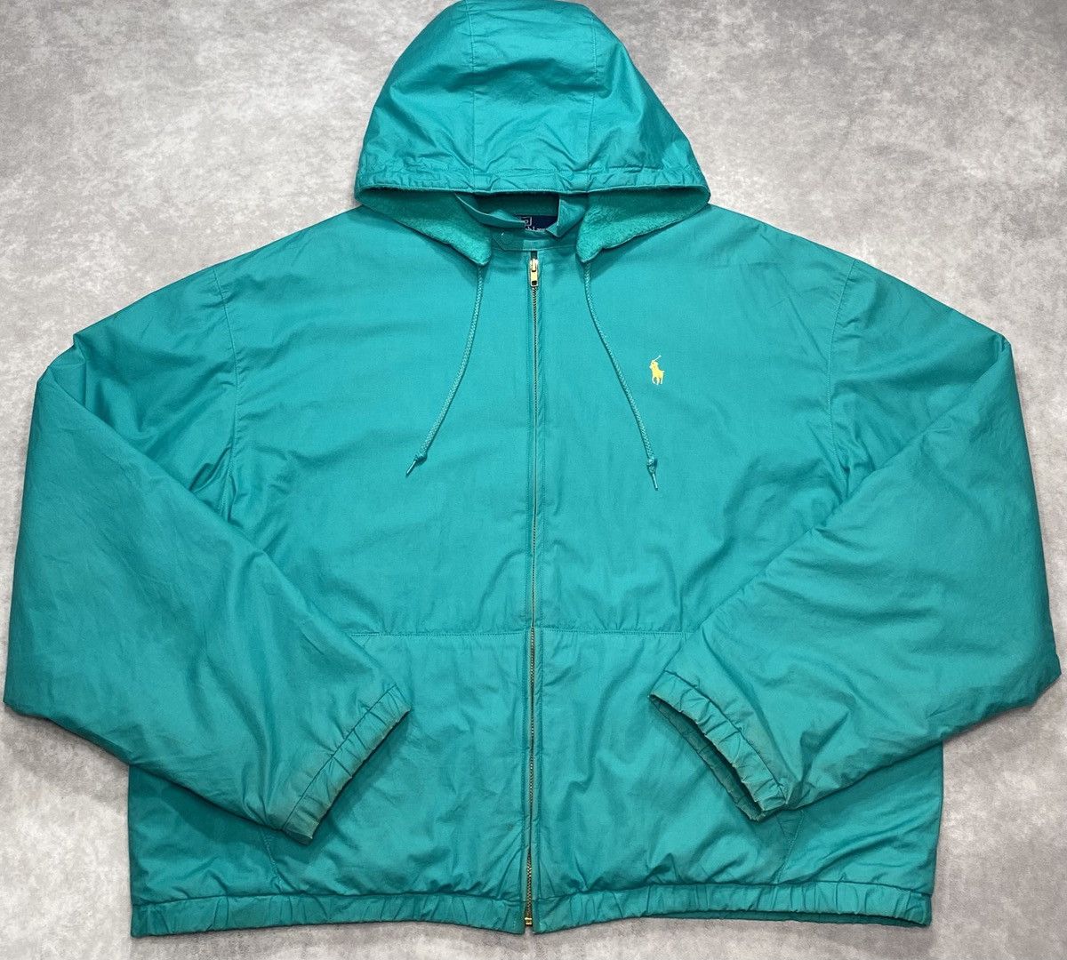 Polo Ralph Lauren 90s Vintage Polo Ralph Lauren Teal Hooded Windbreaker Jacket Size US XL / EU 56 / 4 - 1 Thumbnail