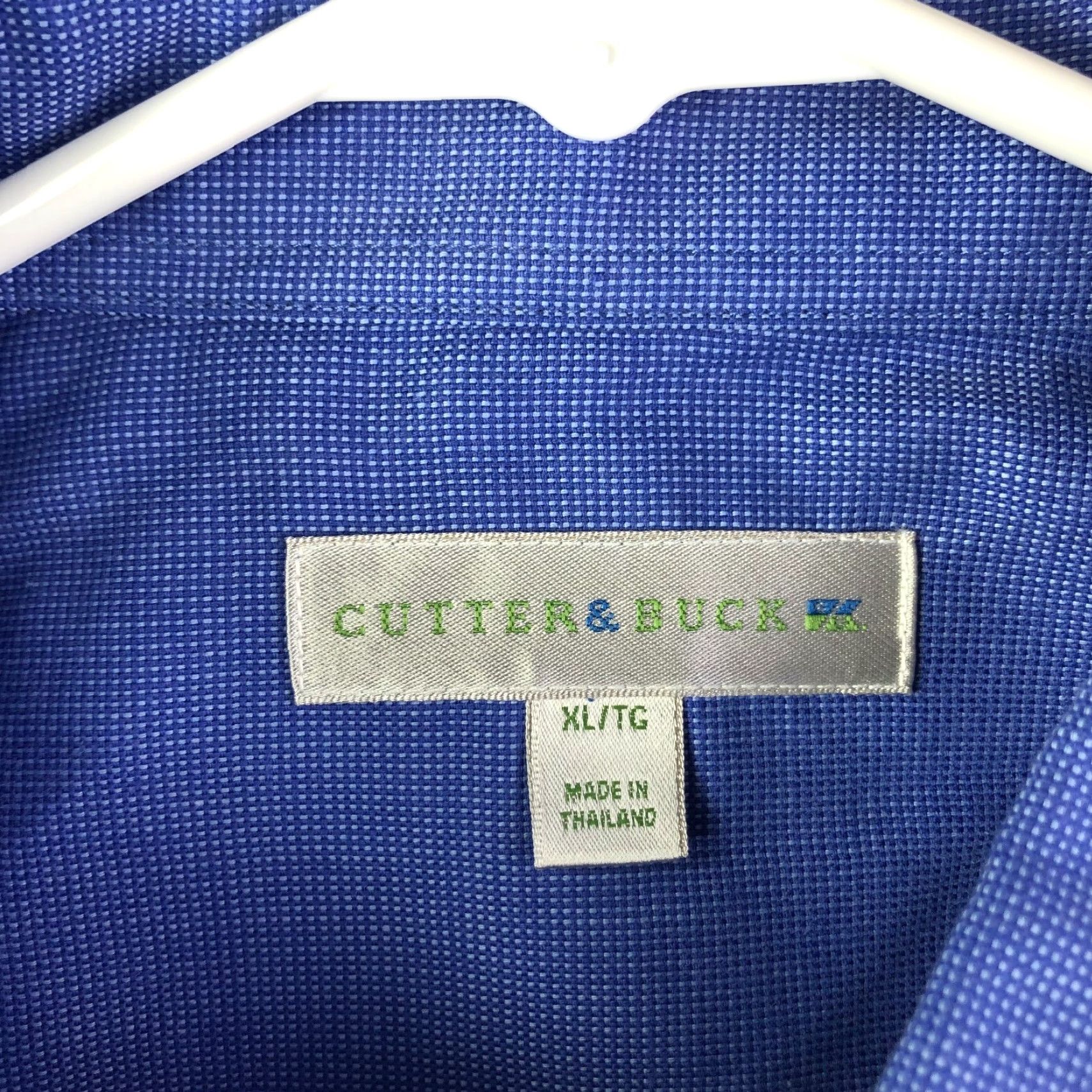 Cutter & Buck Cutter & Buck Mens XL Blue Plaid Long Sleeve Button-Down Collar Shirt Size US XL / EU 56 / 4 - 7 Thumbnail