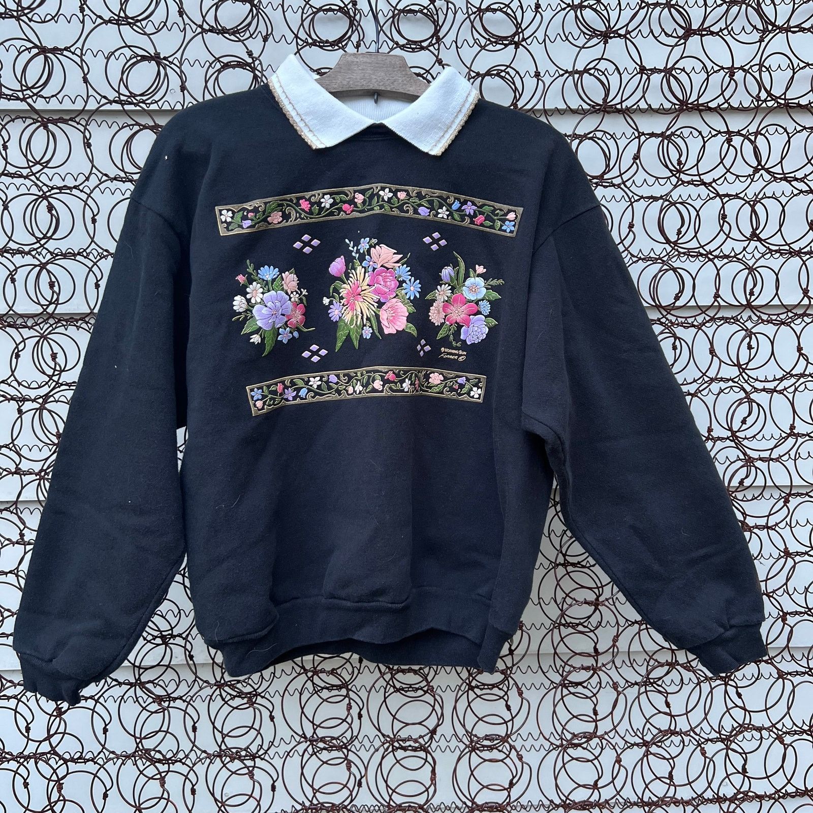 Vintage Vintage Morning Sun Granny sweatshirt floral print collared Size M / US 6-8 / IT 42-44 - 1 Thumbnail