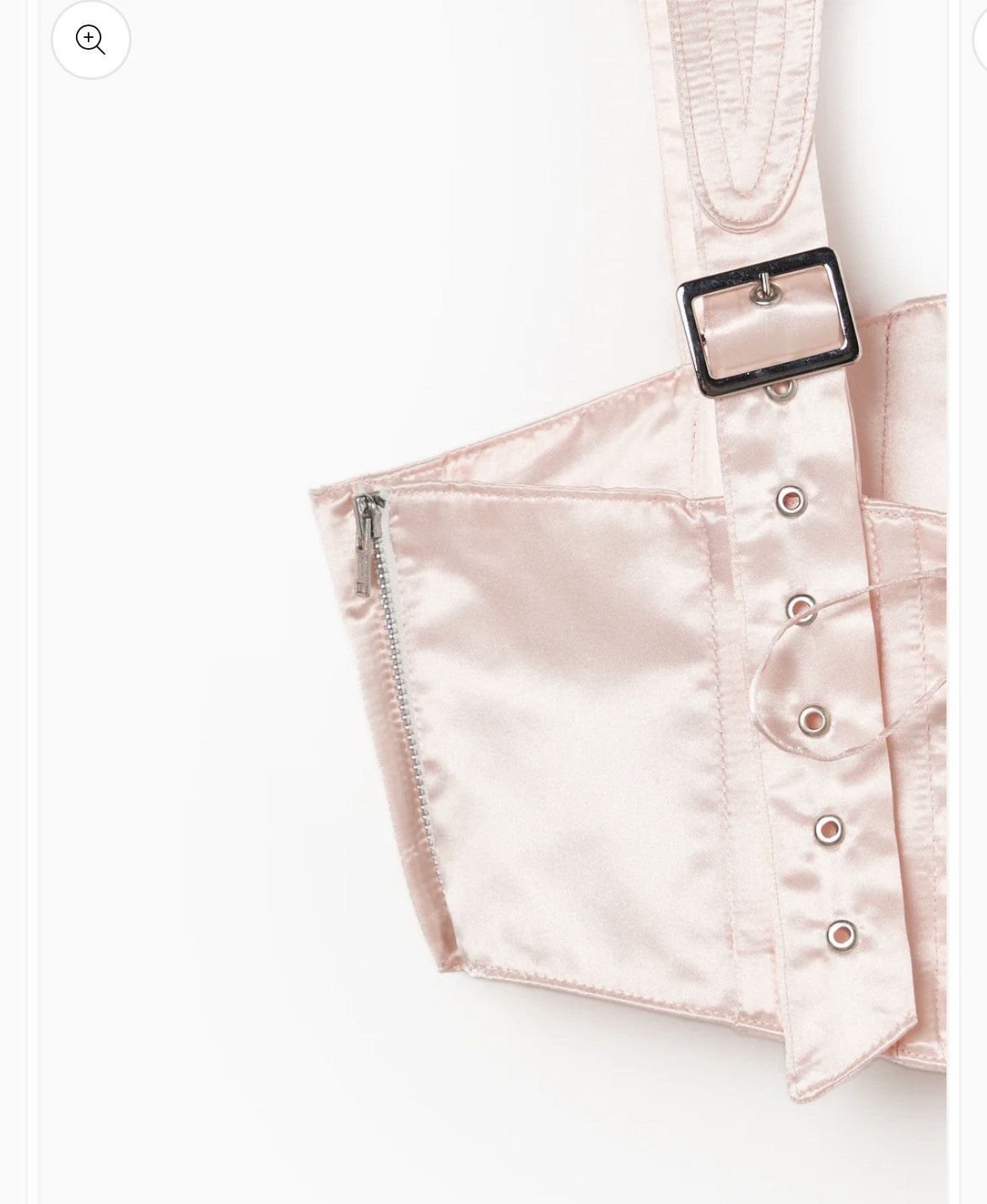 Japanese Brand Tanaka Daisuke pink satin shoulder stitch corset Size ONE SIZE - 5 Thumbnail