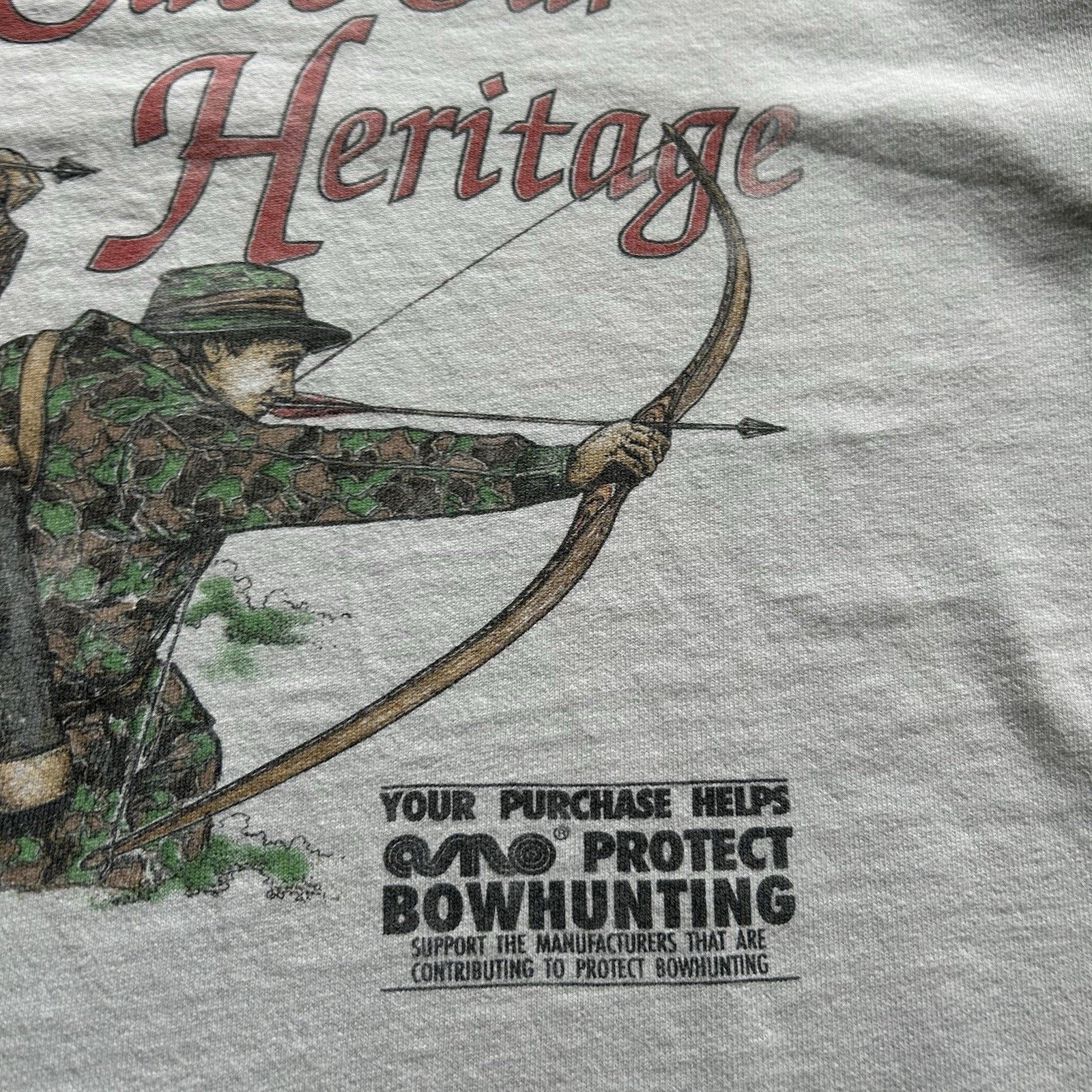Fruit Of The Loom Vintage 90s Deer Bow Hunting Animal Art T Shirt XL Rare Size US XL / EU 56 / 4 - 3 Thumbnail
