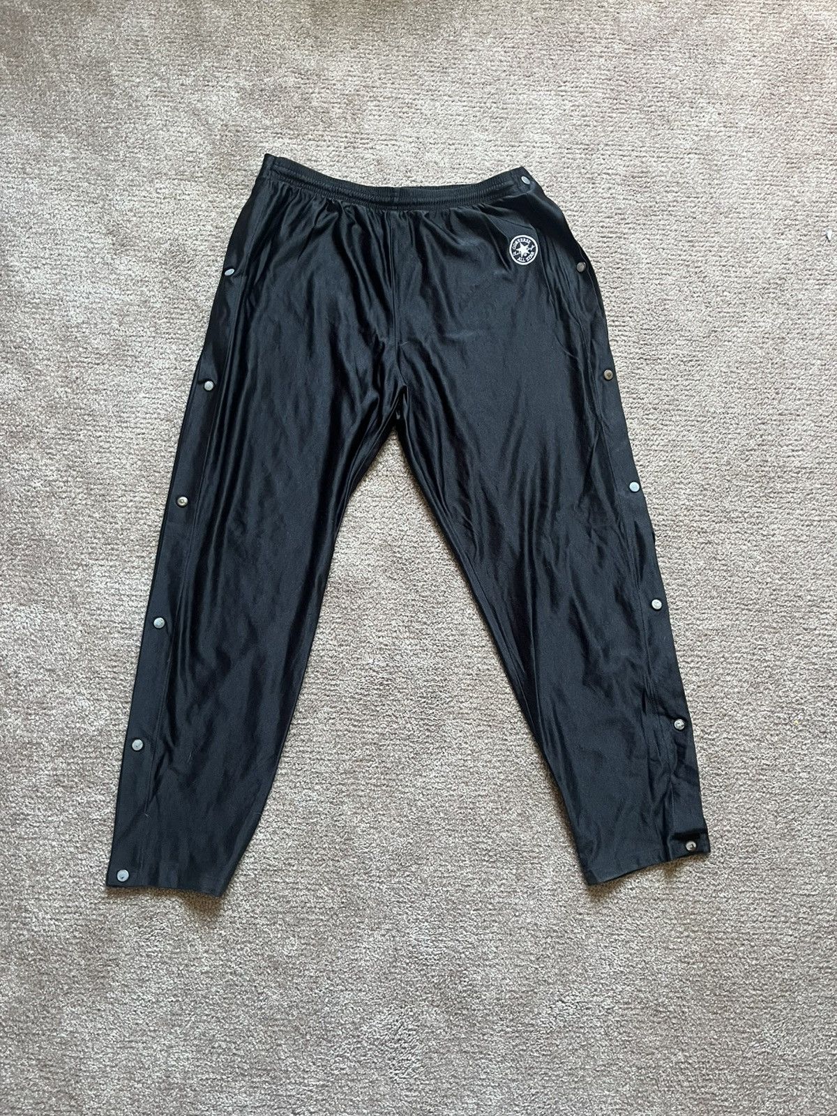Converse VTG 80’s Converse Button Black Track Pants Size US 34 / EU 50 - 1 Thumbnail