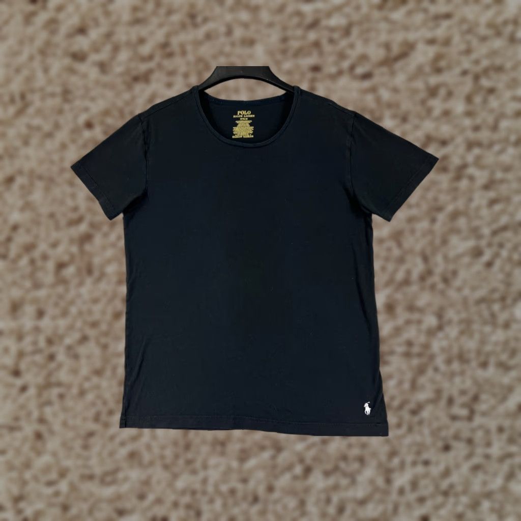 Ralph Lauren VINTAGE Ralph Lauren Shirt Mens Medium Black Pony Round Neck Cotton T-Shirt All Seasons Mens Size US M / EU 48-50 / 2 - 1 Thumbnail