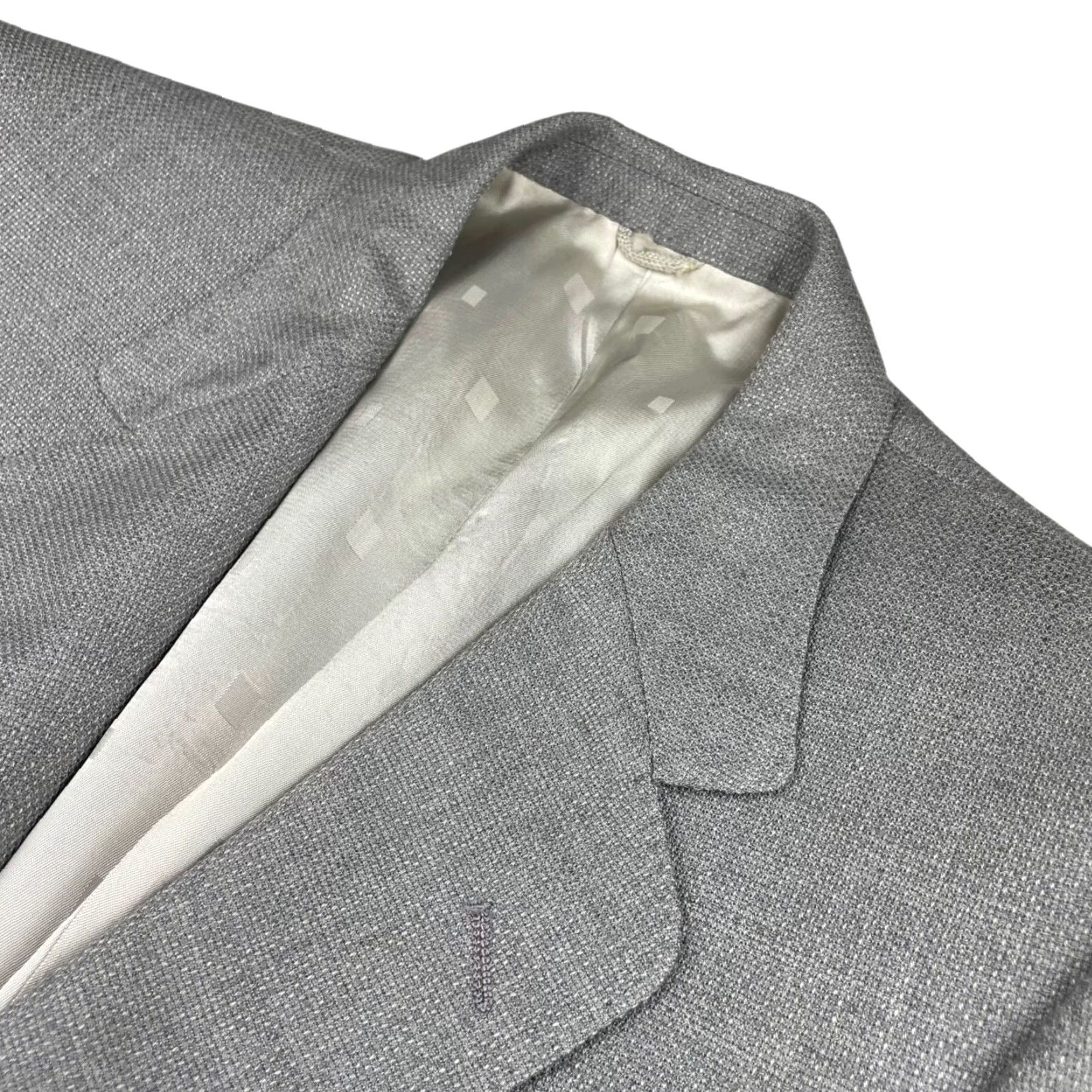 Vintage VTG Irving Berlin Men’s Blazer 38R Wool 2-Button Gray Gold Buttons Jacket Coat Single-Breasted Notch Mens Size 38R - 2 Thumbnail