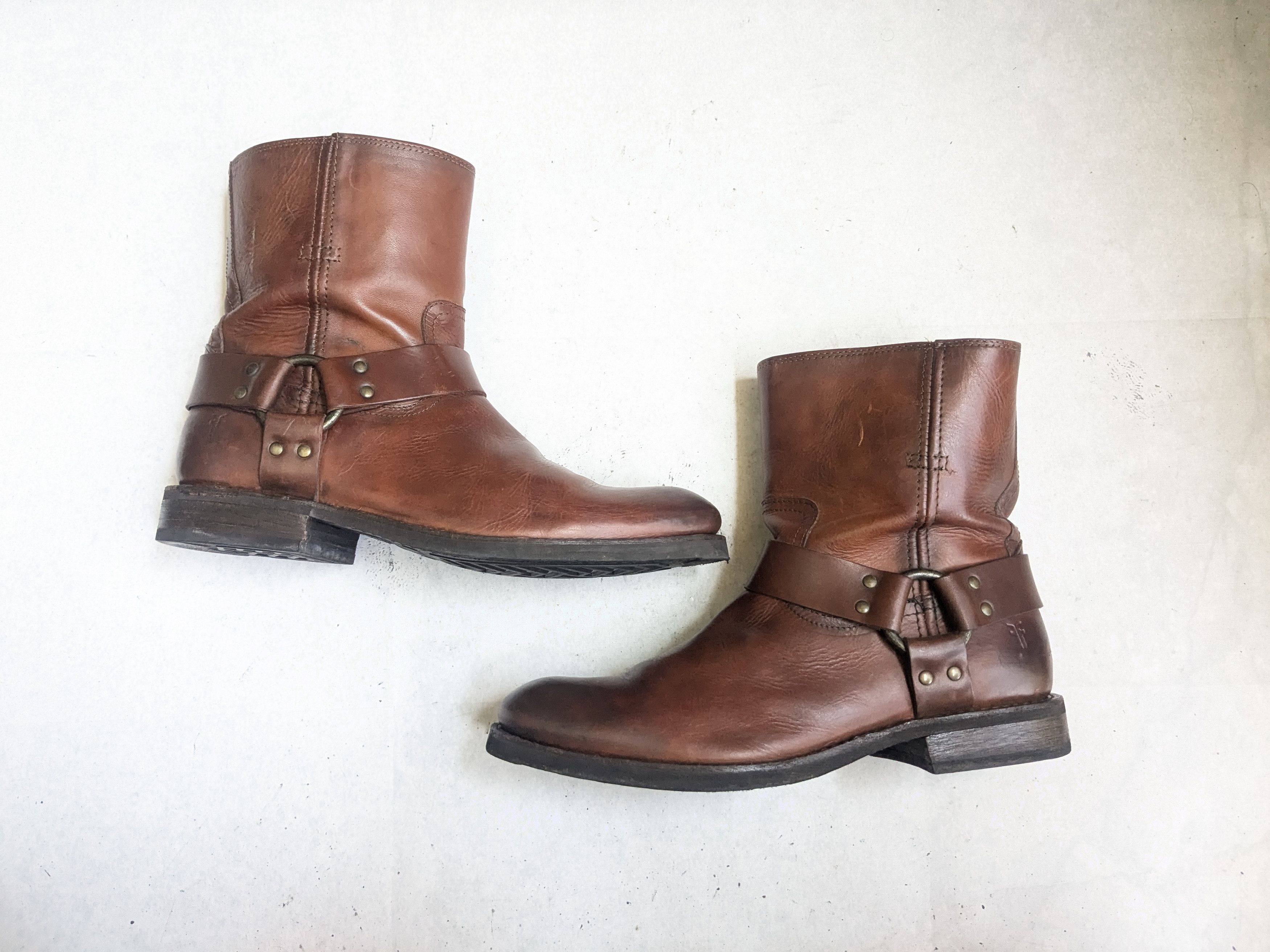 Frye Frye Harness Brown Leather 11 D a Leather Buckle Size US 11 / EU 44 - 1 Thumbnail