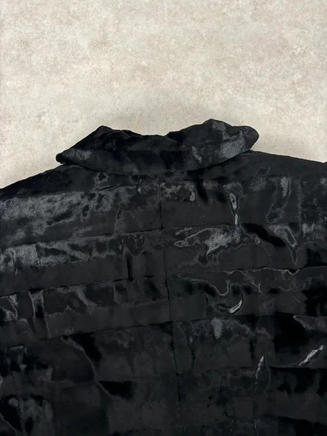 Armani Collezioni FW2009 Armani Collezioni Black Faux Fur Textured Long Coat Size M / US 6-8 / IT 42-44 - 6 Thumbnail