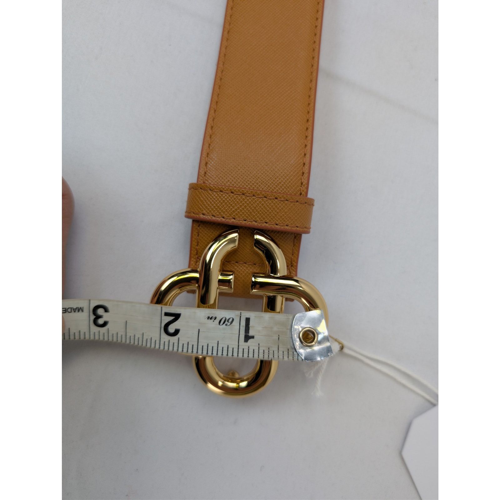 Casablanca o1rshd1 Size: 105cm / Men's Leather CC Logo Buckle Belt Tan Size 42 - 12 Thumbnail