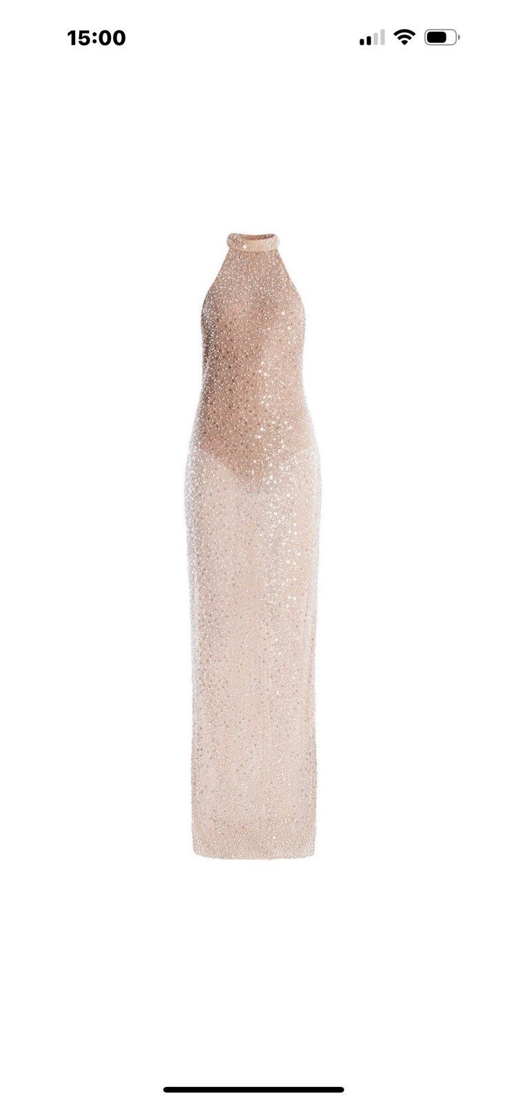 Bcbgmaxazria BCBGMAXAZRIA Jules Beaded Semi-Sheer Halter Gown Size XS / US 0-2 / IT 36-38 - 9 Thumbnail