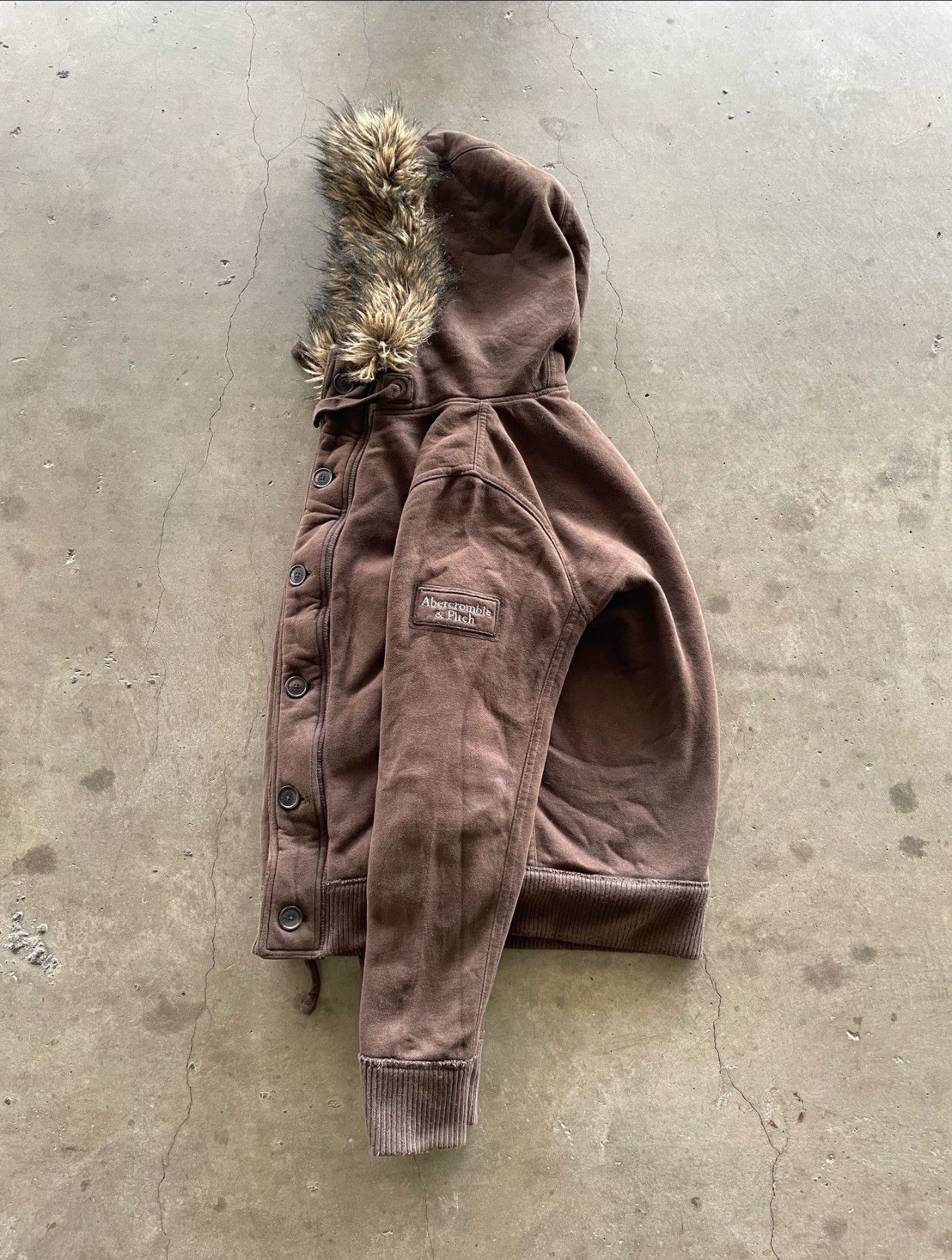 Abercrombie & Fitch Y2k Abercrombie & Fitch Fur Hoodie Brown Size US XL / EU 56 / 4 - 2 Thumbnail