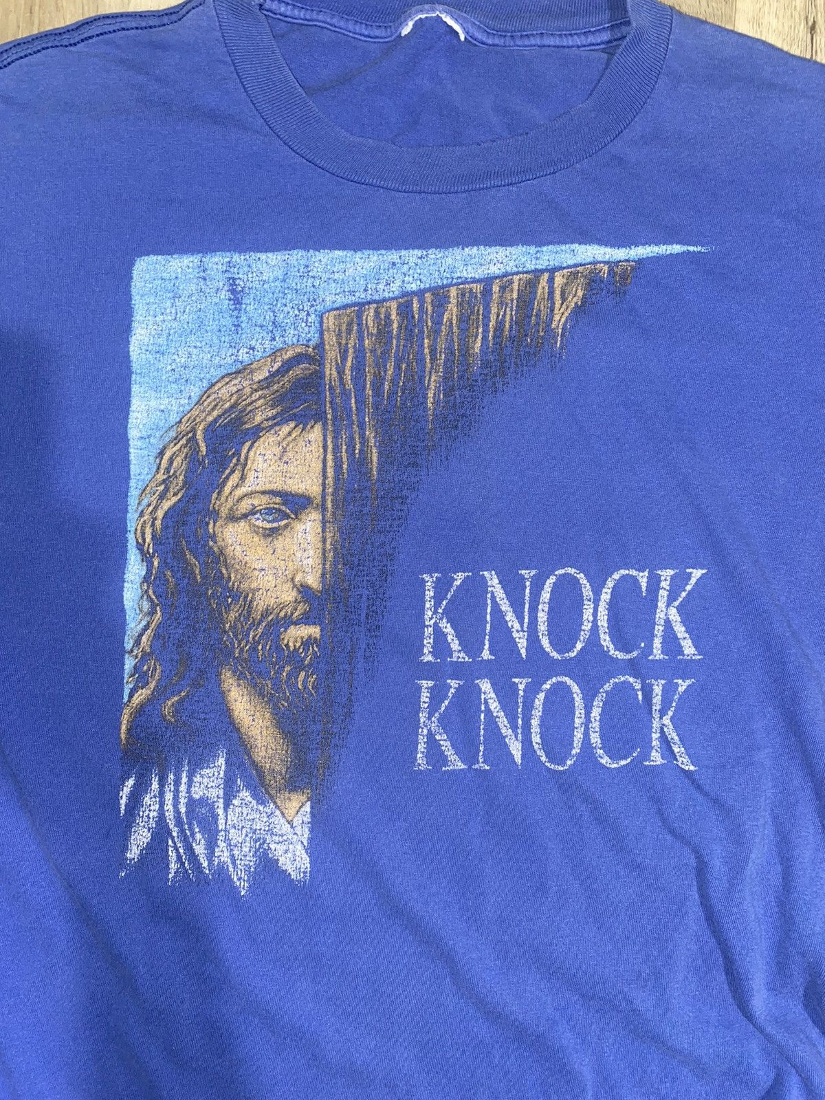 Vintage VINATGE Jesus Christ knock knock shirt Size US L / EU 52-54 / 3 - 2 Thumbnail