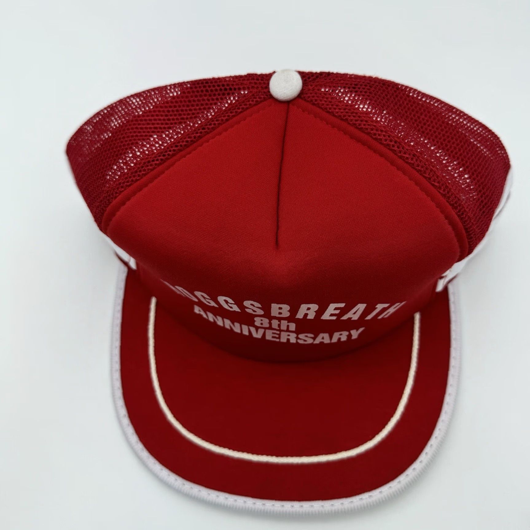 Vintage VTG HOGSBREATH SALOON 8TH ANNIVERSARY BIKER KEY WEST THREE STRIPE RARE MOTO RED SKM Size ONE SIZE - 4 Thumbnail