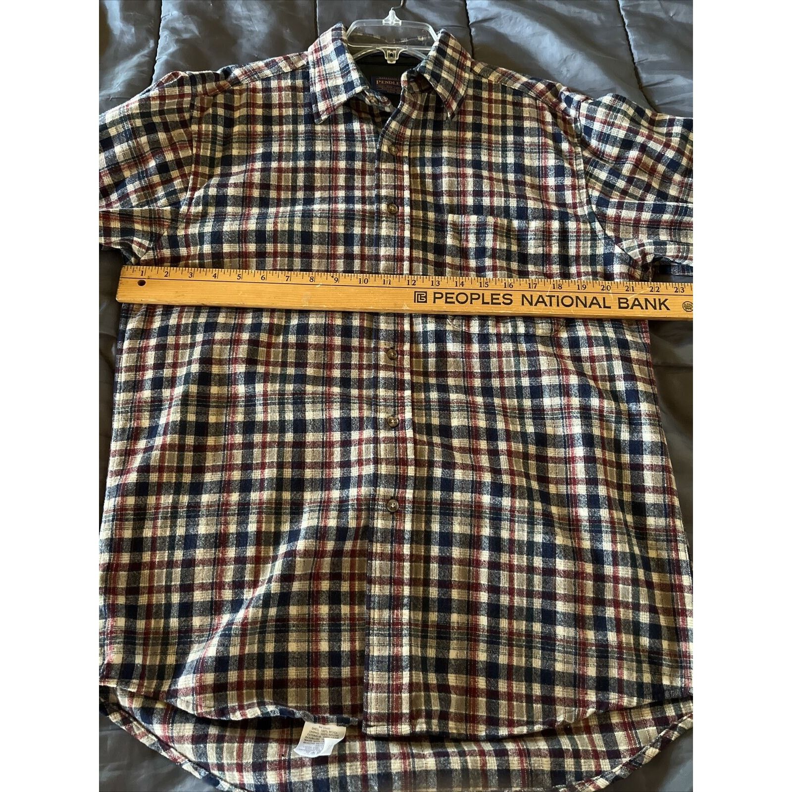 Pendleton Pendleton Mens M Red White Blue Check Button Down Wool Shirt Size US M / EU 48-50 / 2 - 11 Thumbnail