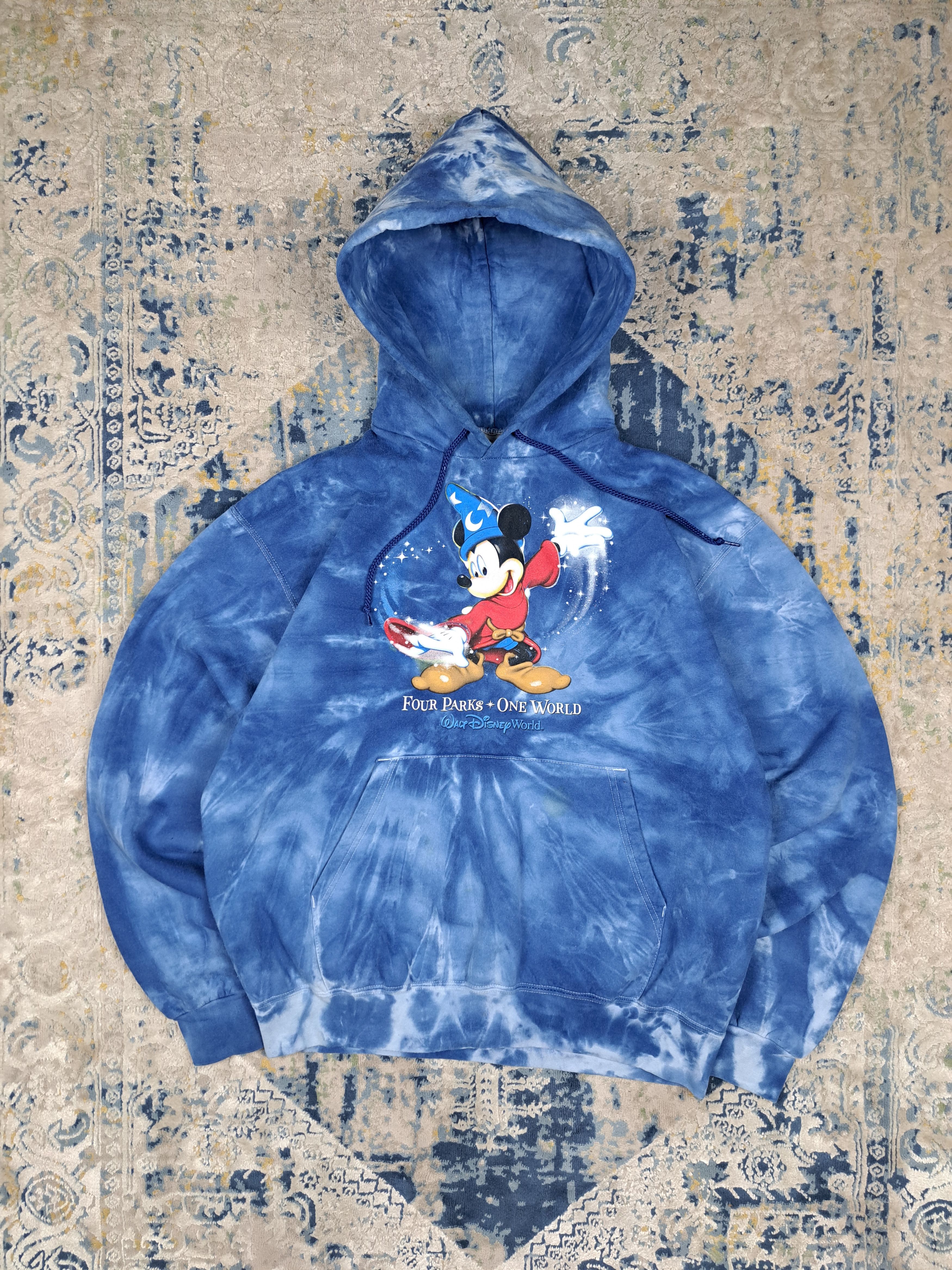 Disney Vintage 90s Disneyland Mickey Mouse Wizard Tie Dye Hoodie Size US L / EU 52-54 / 3 - 1 Thumbnail