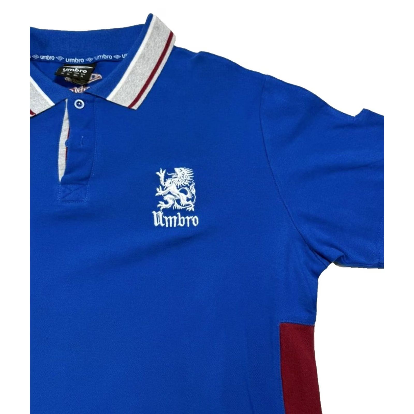 Umbro Umbro Polo Shirt Men XL Blue Knit Cotton Short Sleeve Lion Crest Logo Size US XL / EU 56 / 4 - 6 Thumbnail