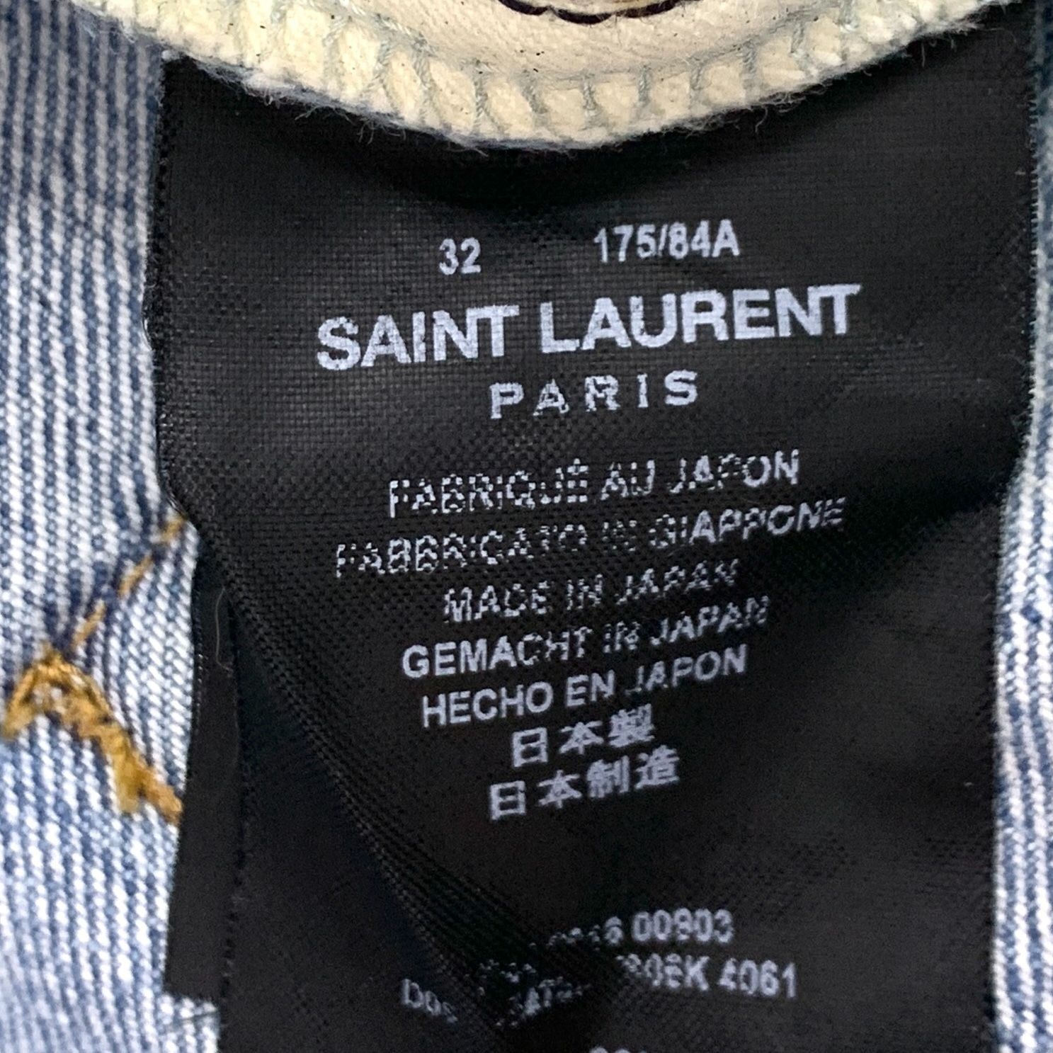 Yves Saint Laurent Saint Laurent Paris Mens Distressed Skinny Fit Blue Denim Je Size 32" / US 10 / IT 46 - 3 Thumbnail