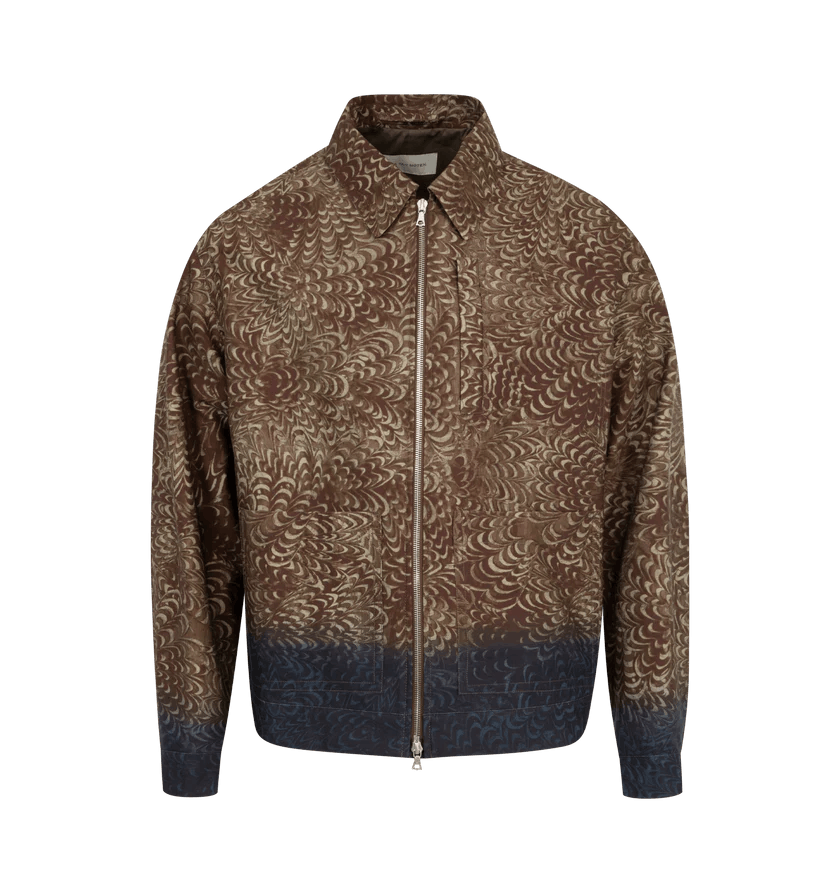 Dries Van Noten o1h1sh10525 Printed Workwear Jacket in Brown Size US M / EU 48-50 / 2 - 1 Thumbnail