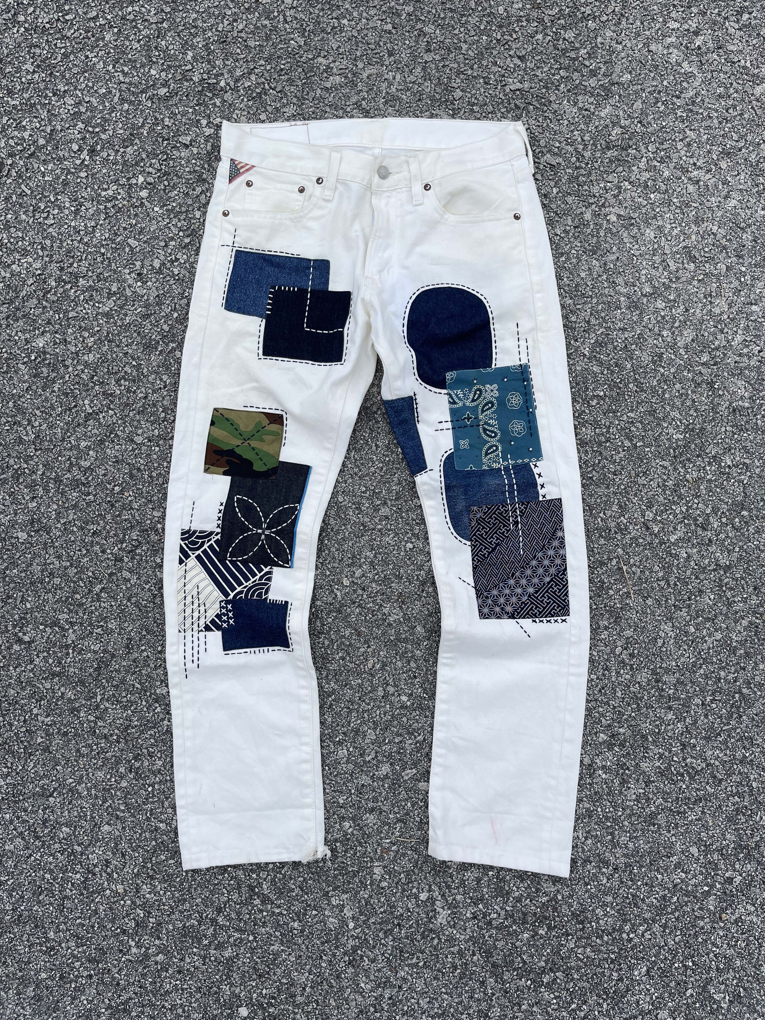 Beauty Beast × Denim & Supply Ralph Lauren × RRL Ralph Lauren Denim Supply by Ralph Lauren Sashiko Boro Patchwork Size US 31 - 2 Thumbnail