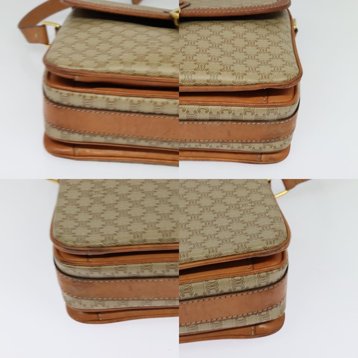Celine CELINE Macadam Canvas Shoulder Bag Beige Gold Size ONE SIZE - 10 Thumbnail