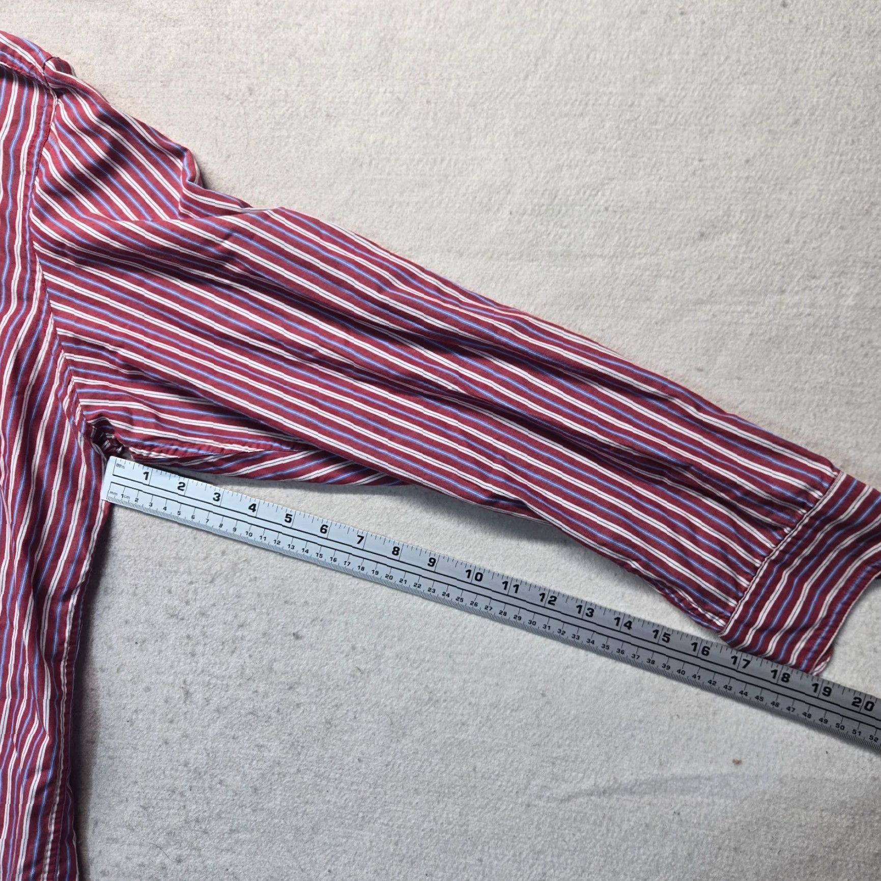 Chaps VINTAGE CHAPS Shirt Men XL Red Striped Button-Up Casual All Seasons Easy Care Long Sleeve Size US XL / EU 56 / 4 - 5 Thumbnail