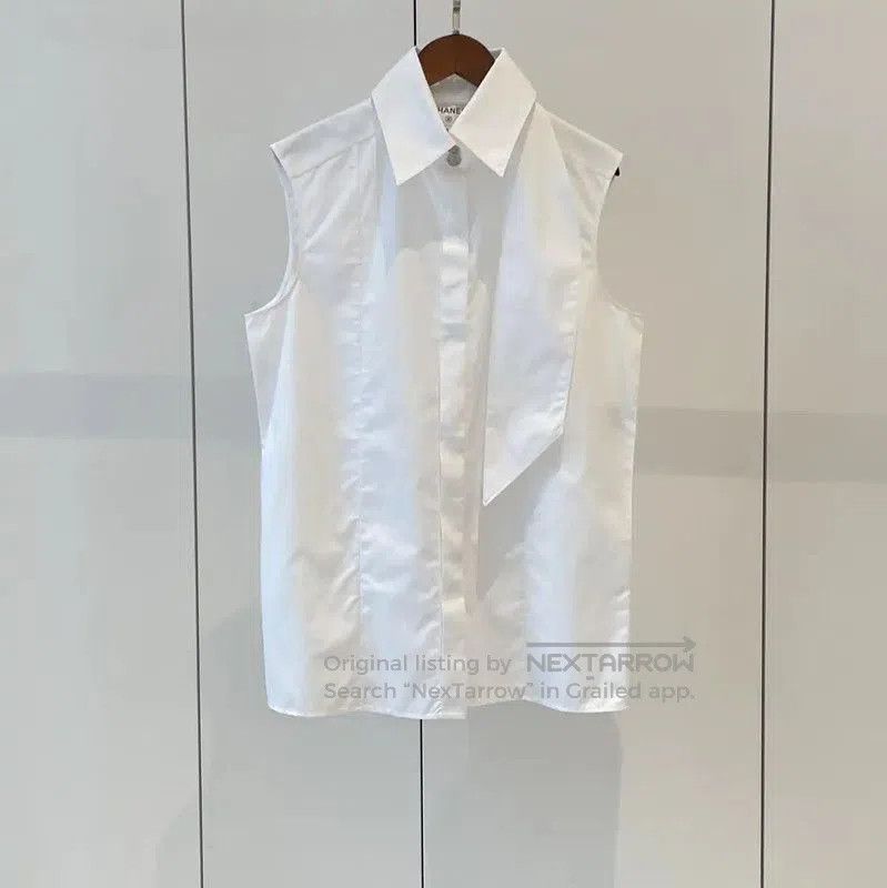 Chanel Chanel Summer White Polyester Shirt . Size S / US 4 / IT 40 - 1 Thumbnail