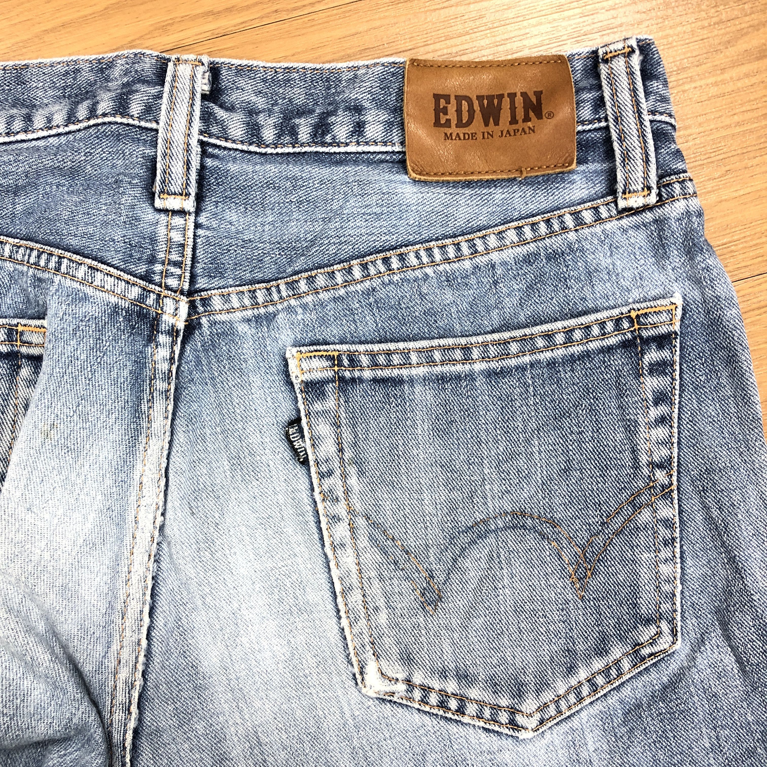 Edwin × Vintage 32 x 28.5 Vintage Edwin Blue Wash Jeans L1383 Size US 32 / EU 48 - 7 Thumbnail