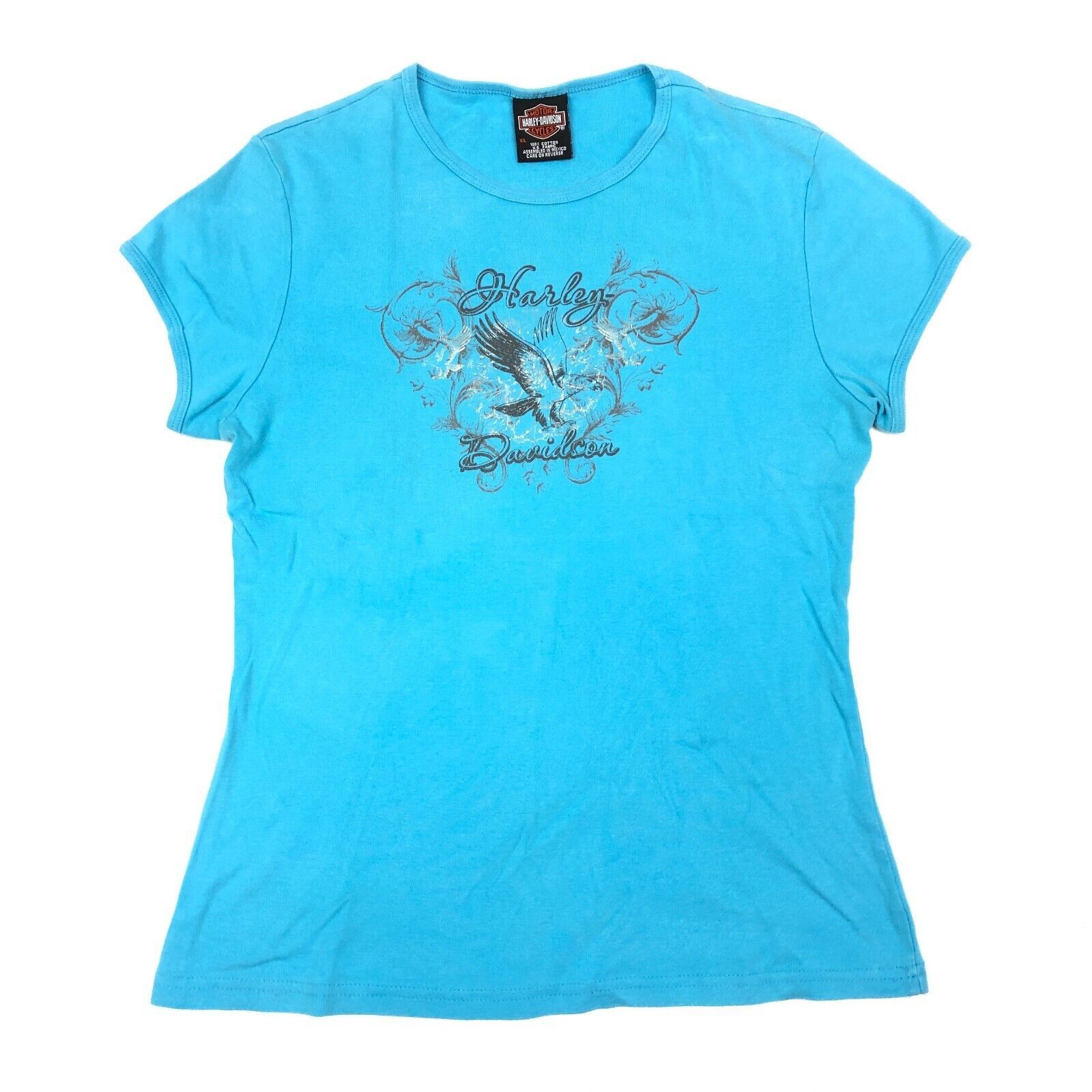 Harley Davidson × Vintage Y2K Womens Harley Davidson Blue Graphic Tee T Shirt XL Size XL / US 12-14 / IT 48-50 - 1 Thumbnail