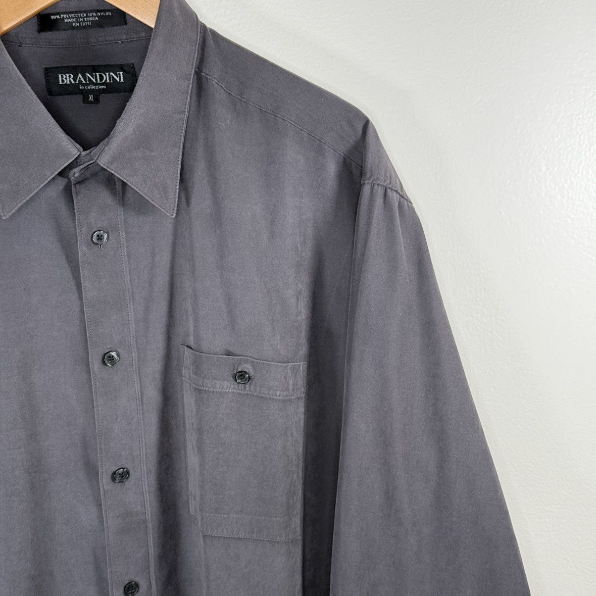 Baldinini × Vintage Vintage 90’s Brandini Men’s XL Button-Up Shirt - Silky Suede Size US XL / EU 56 / 4 - 4 Thumbnail