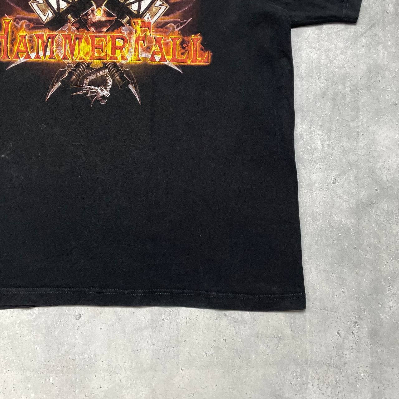 Band Tees Hammerfall 'Hammer Of Dawn' Promo Album T Shirt Faded Black Size US L / EU 52-54 / 3 - 12 Thumbnail