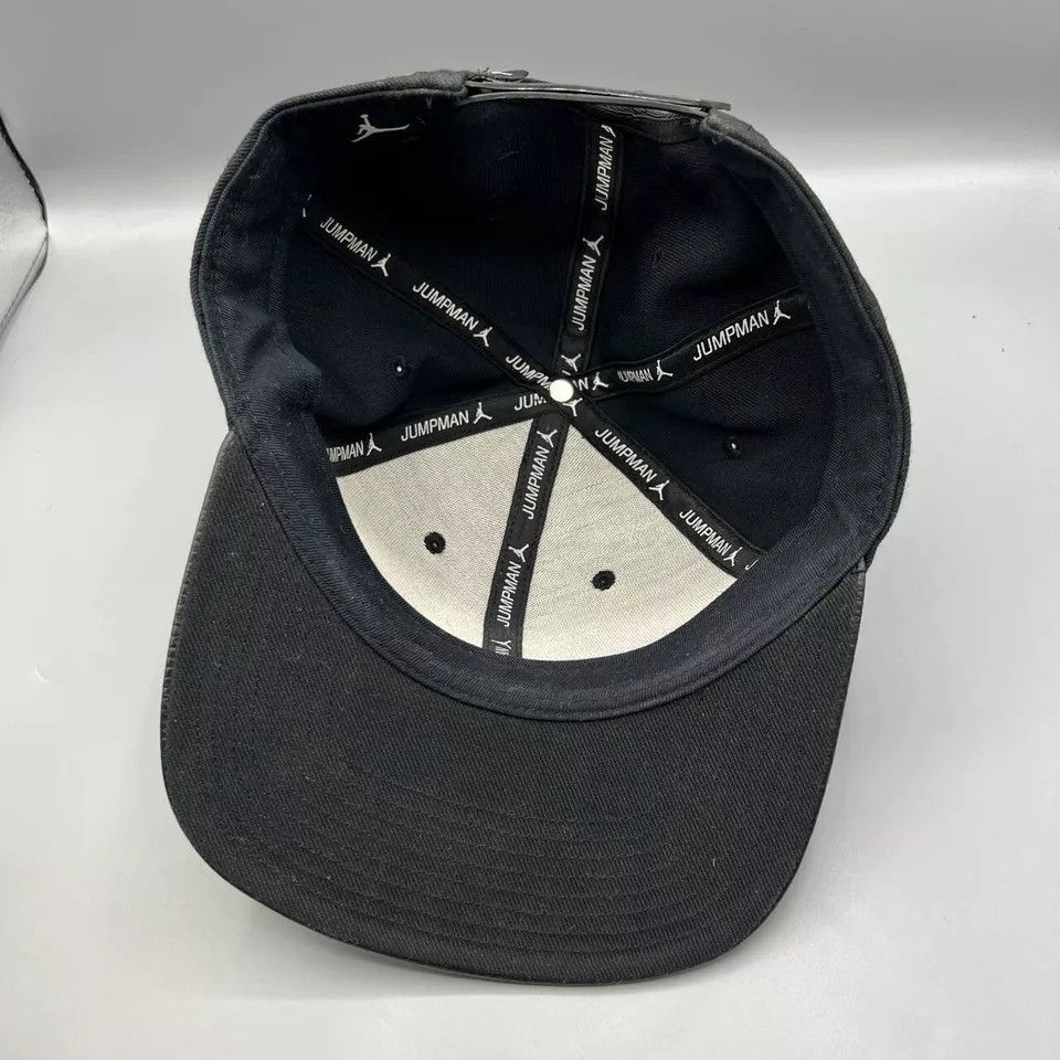 Jordan Brand Air Jordan Hat Men Black Leather Brim Jumpman Snap Back Cap Size ONE SIZE - 6 Thumbnail