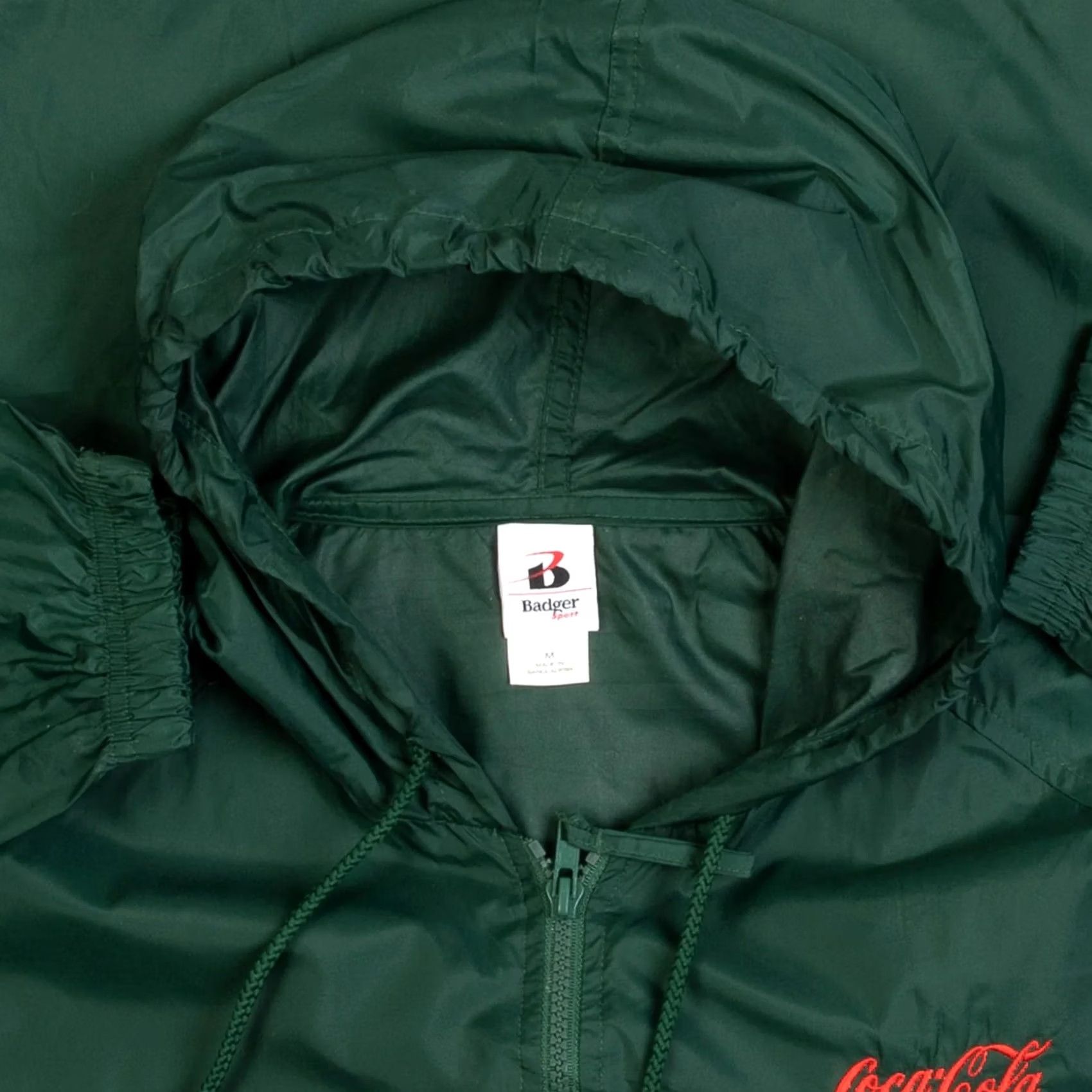 Vintage Vintage Coca-Cola Hooded Jacket Men's 1990s Green Medium Nylon Pullover Zip Coats/Coat Size US M / EU 48-50 / 2 - 5 Thumbnail