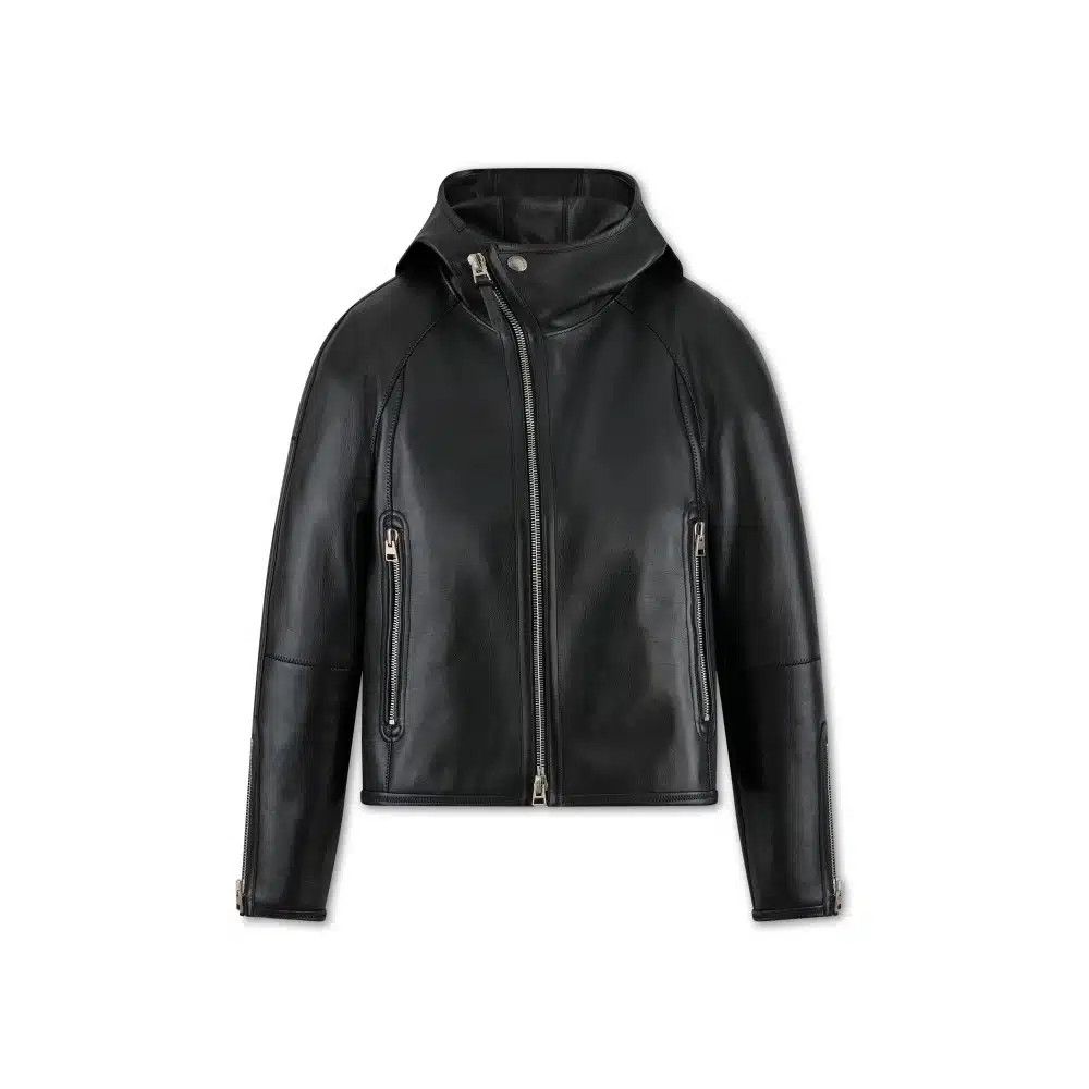Tom Ford o1loc1c0226 TFL826 Leather Hooded Blouson Jacket in Black Size US M / EU 48-50 / 2 - 1 Preview