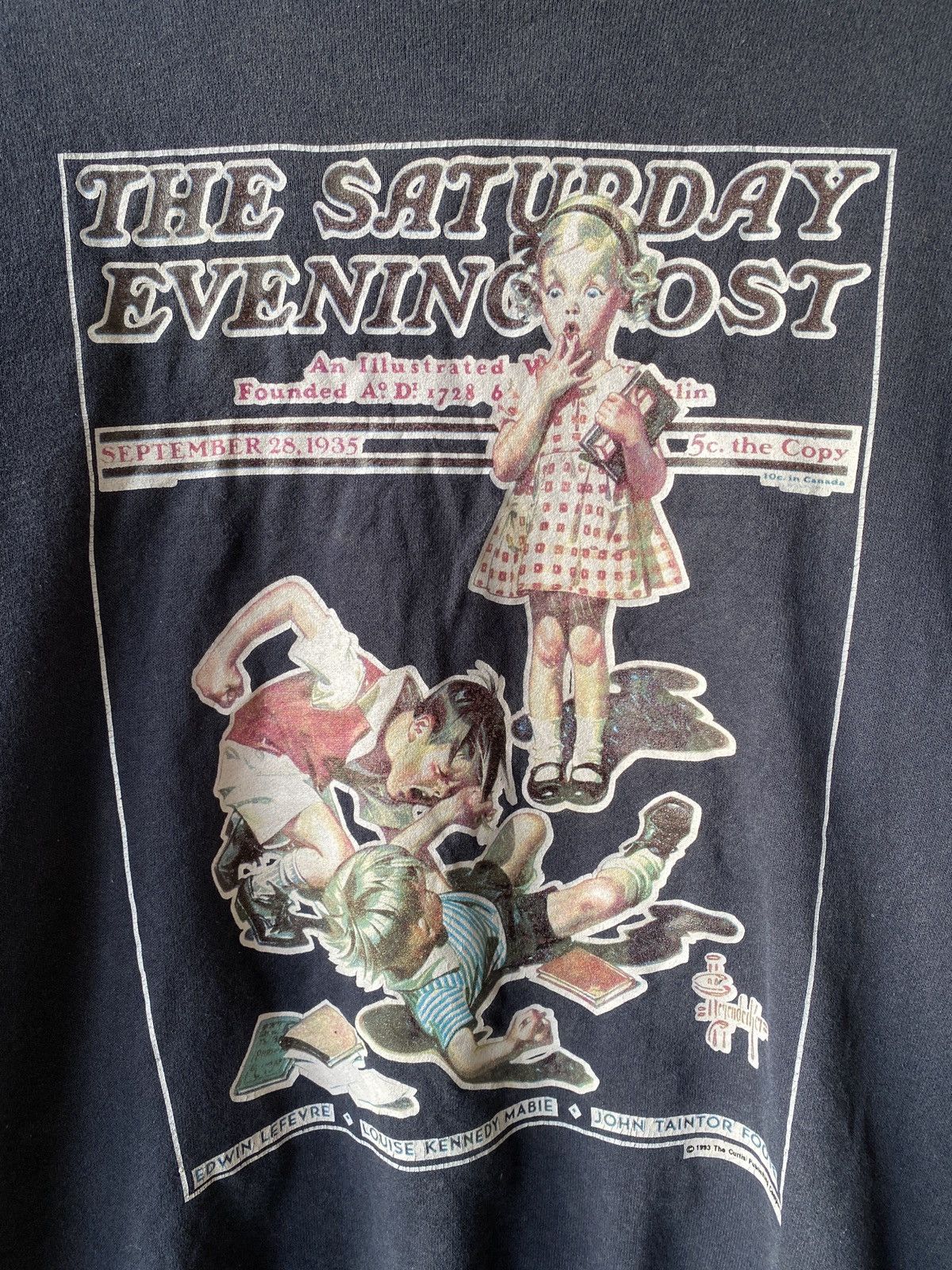 Vintage Vintage 90’s The Saturday Evening Post Blue Faded Sweatshirt Size US L / EU 52-54 / 3 - 8 Thumbnail