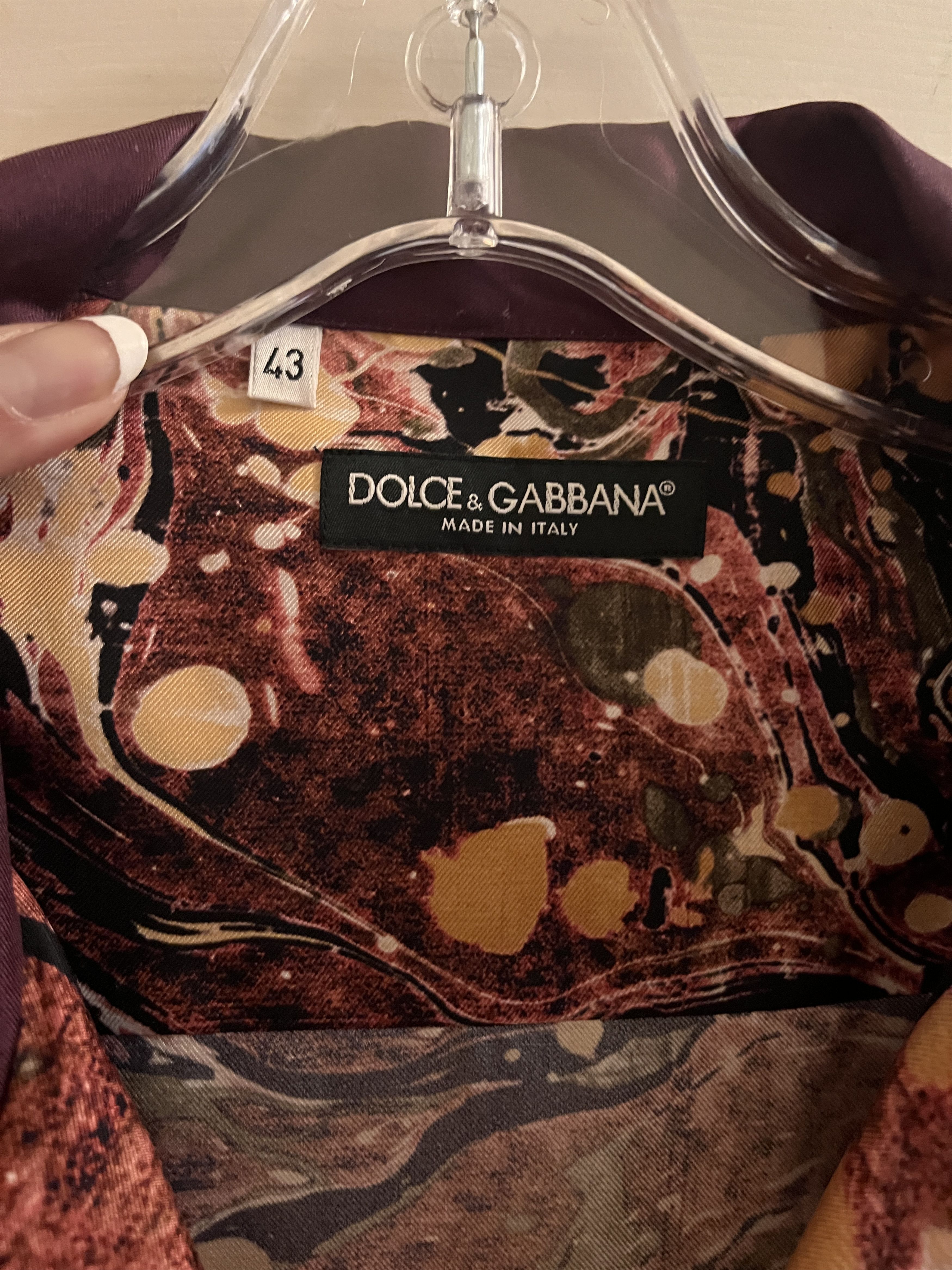 Dolce & Gabbana Dolce & Gabbana Graphic Print Silk Button Up Down Shirt Size US XL / EU 56 / 4 - 9 Thumbnail