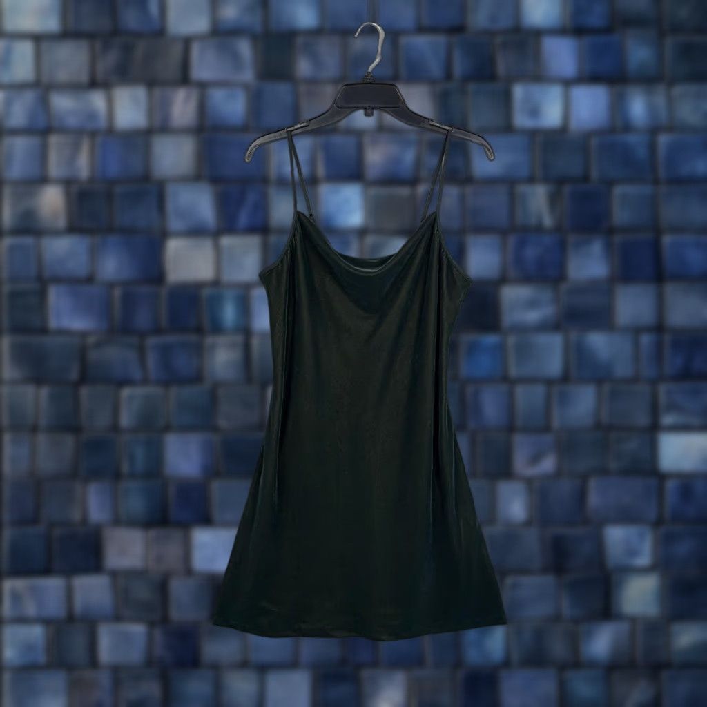 Banana Republic Banana Republic Dress Womens Small Green Velvet Cowl Neck Strappy Slip Mini Party Size S / US 4 / IT 40 - 1 Thumbnail
