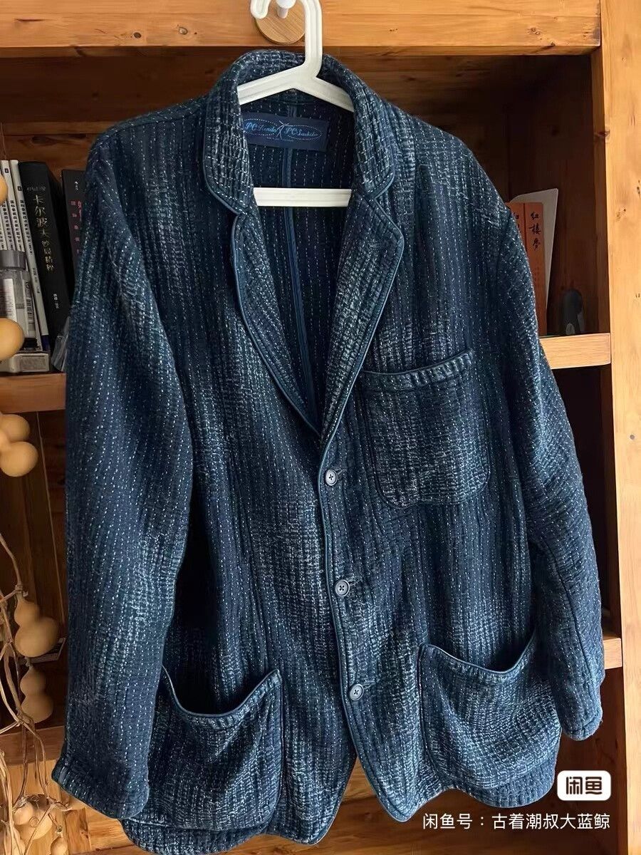 Porter Classic Porter Classic Sashiko Indigo Suit Jacket Size US M / EU 48-50 / 2 - 2 Thumbnail