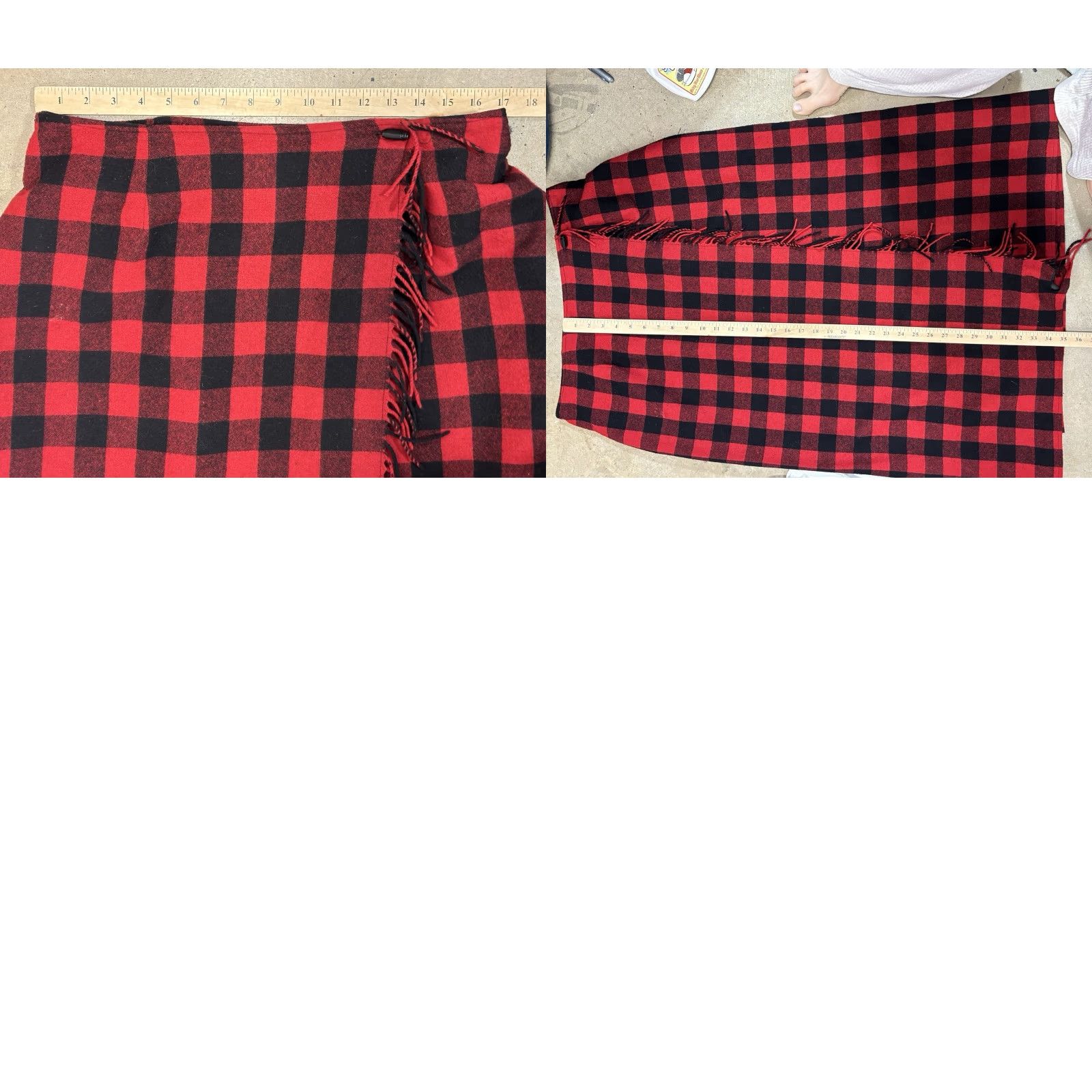 Liz Claiborne VINTAGE Liz Claiborne Blanket Maxi Wrap Skirt Women’s 14 Red Black Buffalo Check 90s Womens Size 36" / US 14 / IT 50 - 8 Thumbnail