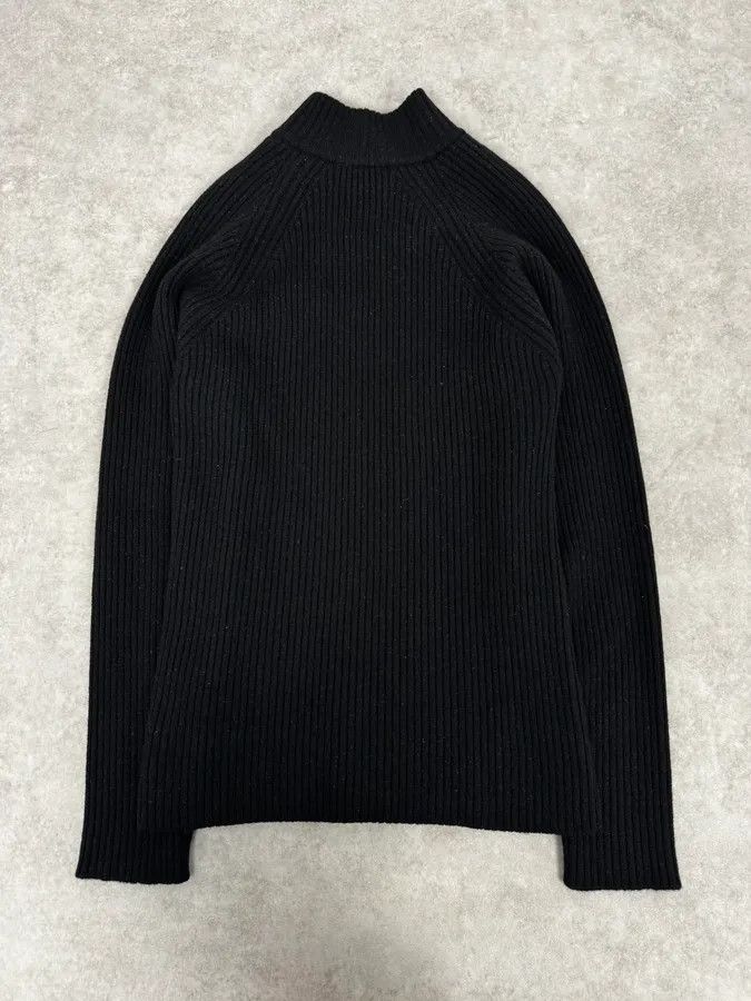 Emporio Armani 2000s Armani Neck Zip Wool Black Sweater Size US S / EU 44-46 / 1 - 4 Thumbnail