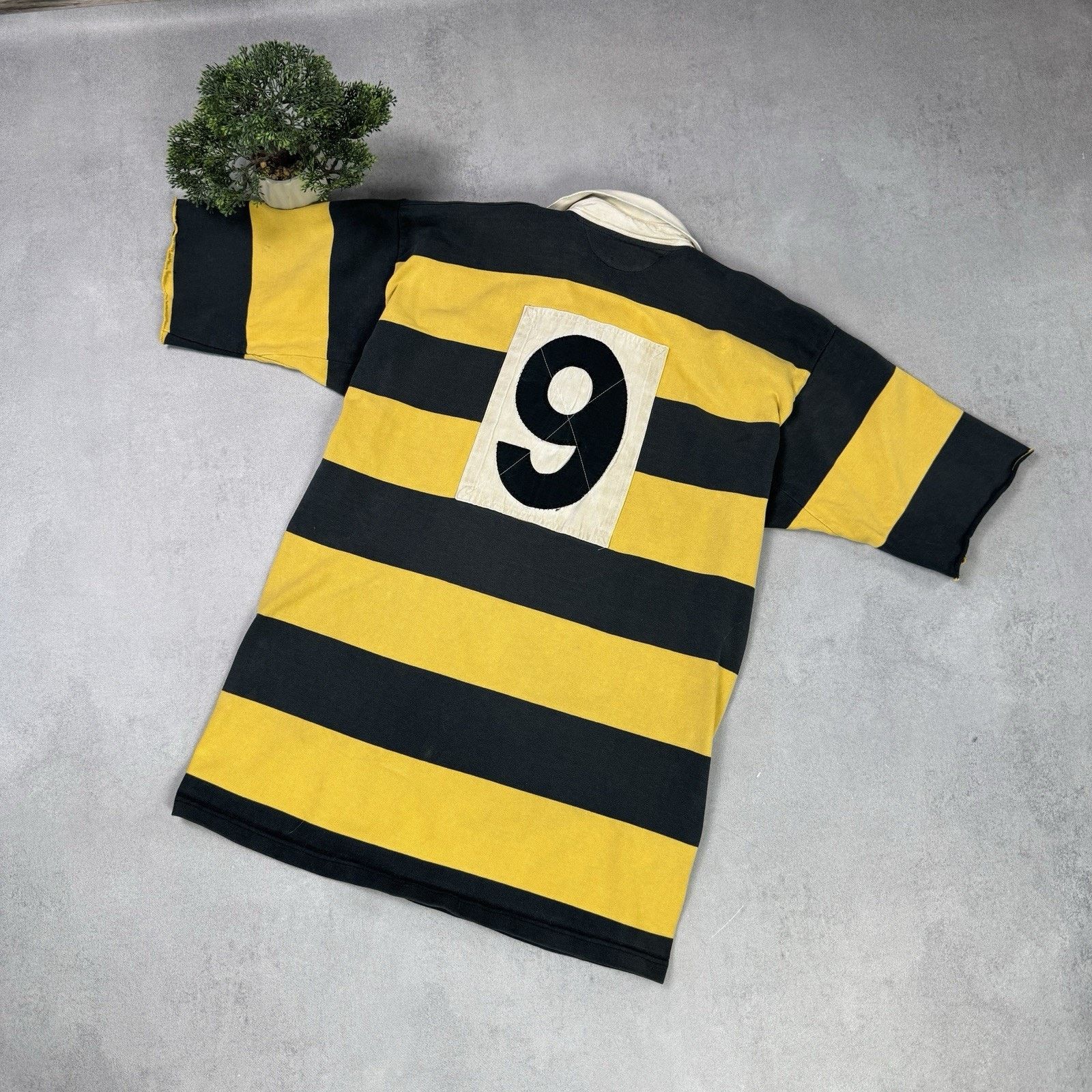 Vintage Vintage 90s Halbro Rugby Jersey Striped #9 Men Size 112cm Size US L / EU 52-54 / 3 - 12 Thumbnail