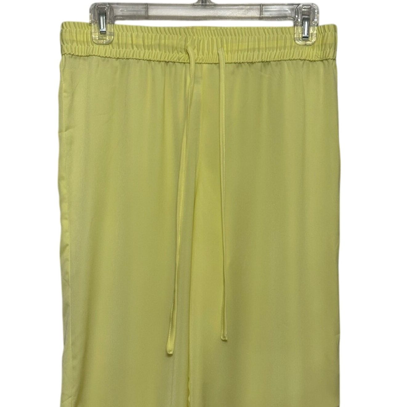 Other Open Edit Lounge Pant Drawstring Satin Solid Yellow W S NWOT Size 28" / US 6 / IT 42 - 2 Thumbnail