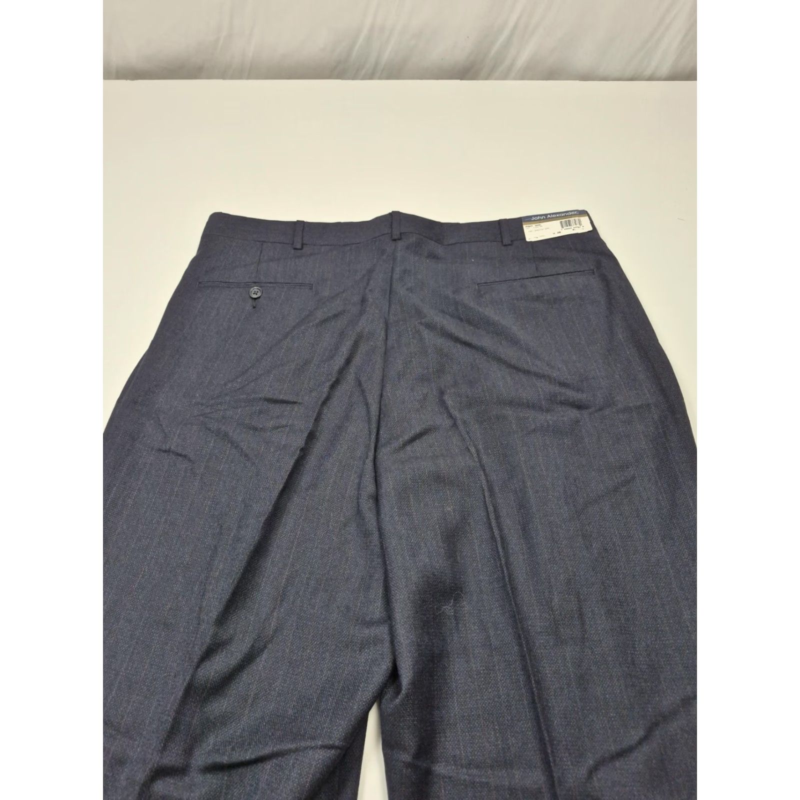 Vintage VTG John Alexander Dress Pants Mens 38x36 Blue Wool Pleated Straight Unhemmed Size US 38 / EU 54 - 6 Thumbnail