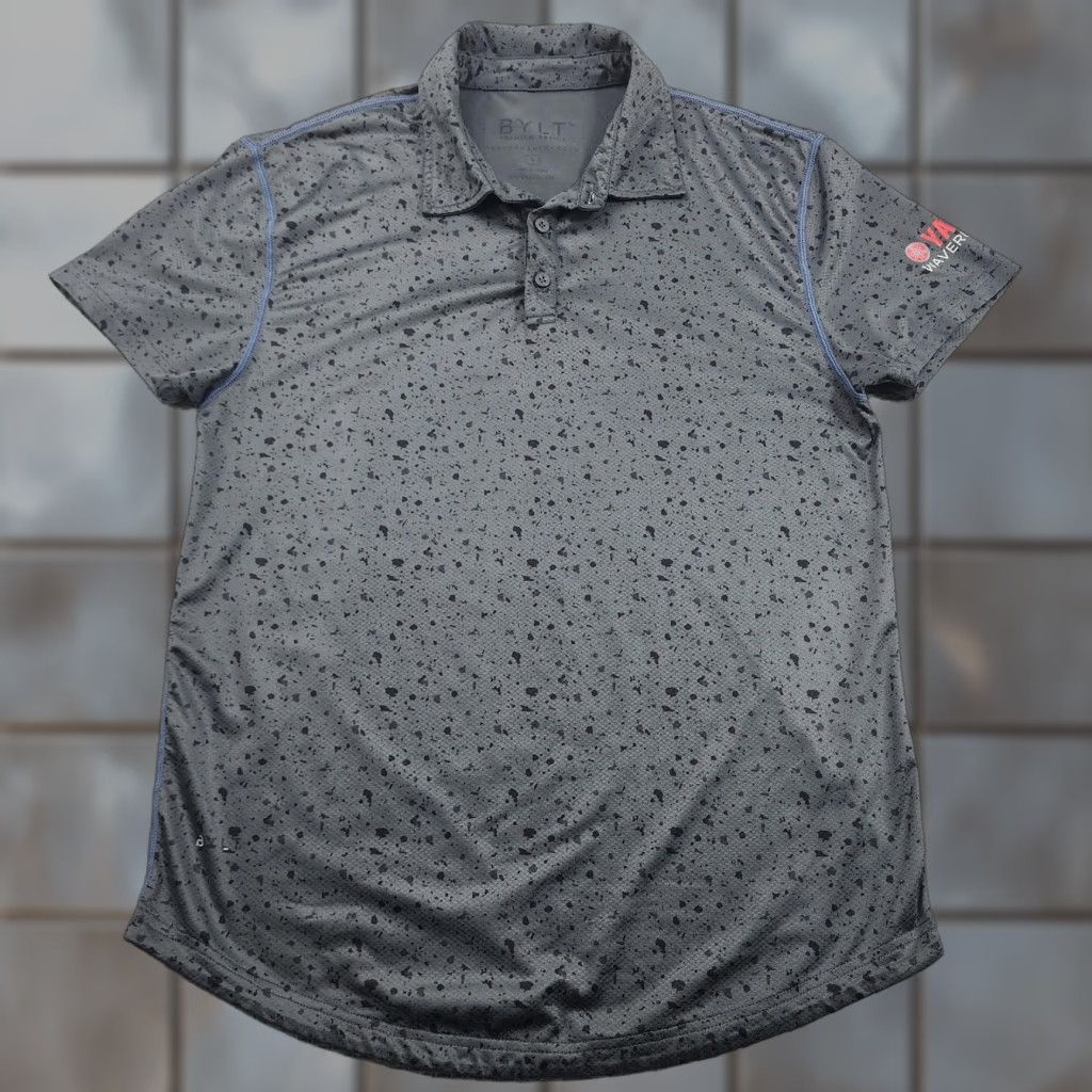 Yamaha BYLT Yamaha Waverunners Polo Shirt Mens M Gray Performance Splatter Print Shirt Size US M / EU 48-50 / 2 - 1 Thumbnail