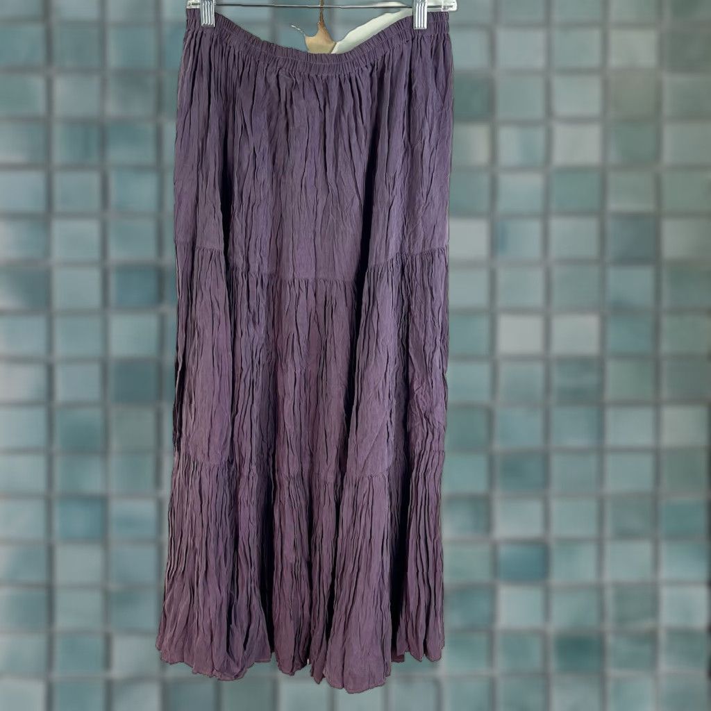 Doublet VINTAGE Double D Ranch Broom Maxi Skirt Women M Purple Embroidered Pleated Southwestern Cowboy Size 32" / US 10 / IT 46 - 1 Thumbnail